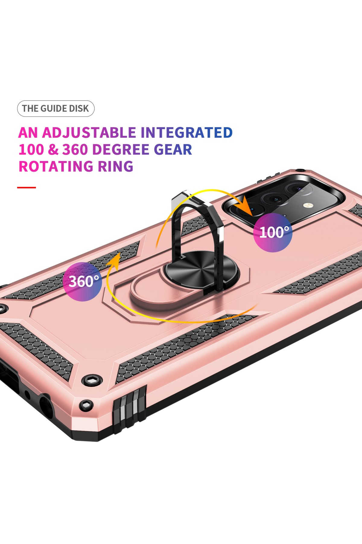Newface Samsung Galaxy A72 Kılıf Montreal Yüzüklü Silikon Kapak - Buz Mavi