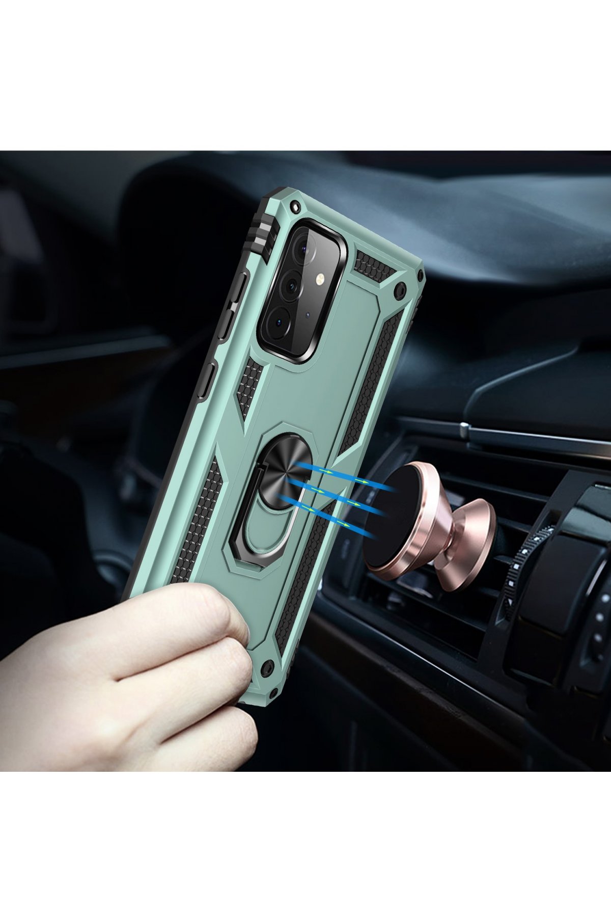 Newface Samsung Galaxy A72 Kılıf Loop Deri Silikon - Siyah