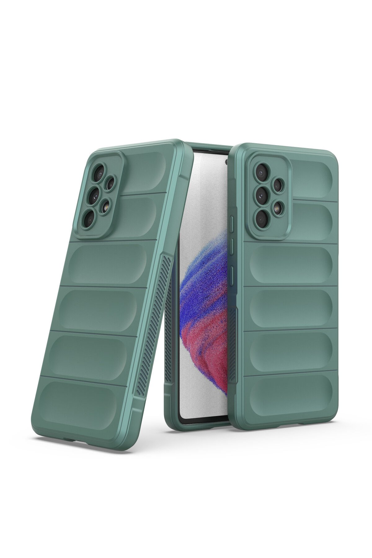 Newface Samsung Galaxy A73 5G Kılıf Nano içi Kadife Silikon - Koyu Yeşil
