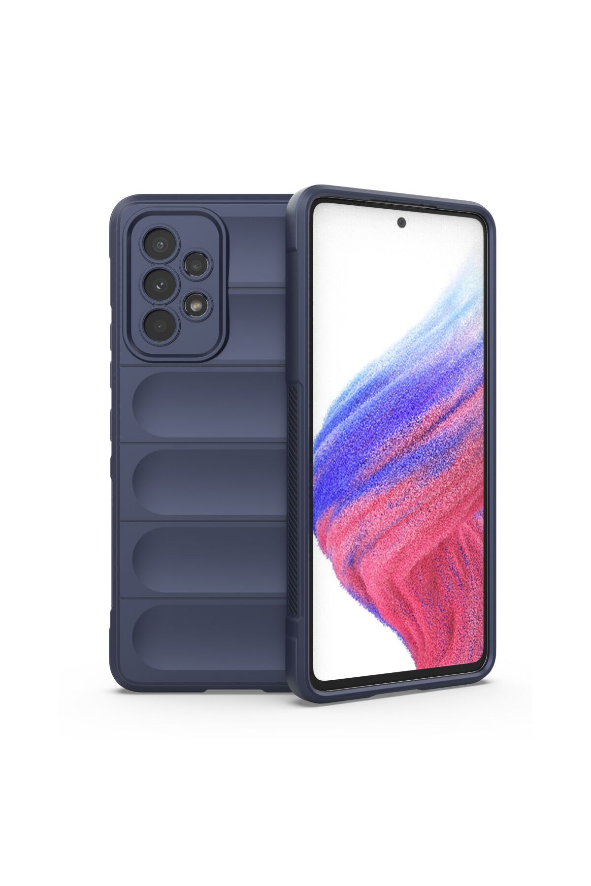 Newface Samsung Galaxy A73 5G Kılıf Montreal Yüzüklü Silikon Kapak - Kırmızı