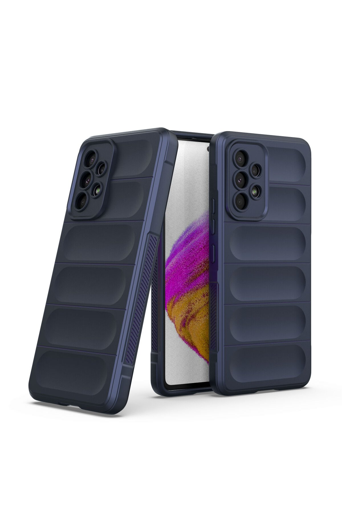 Newface Samsung Galaxy A73 5G Kılıf Montreal Yüzüklü Silikon Kapak - Kırmızı