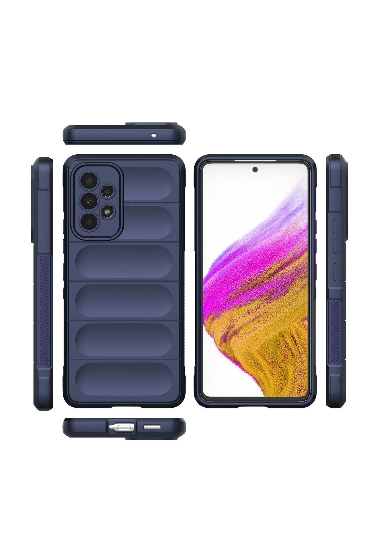 Newface Samsung Galaxy A73 5G Kılıf Montreal Yüzüklü Silikon Kapak - Kırmızı