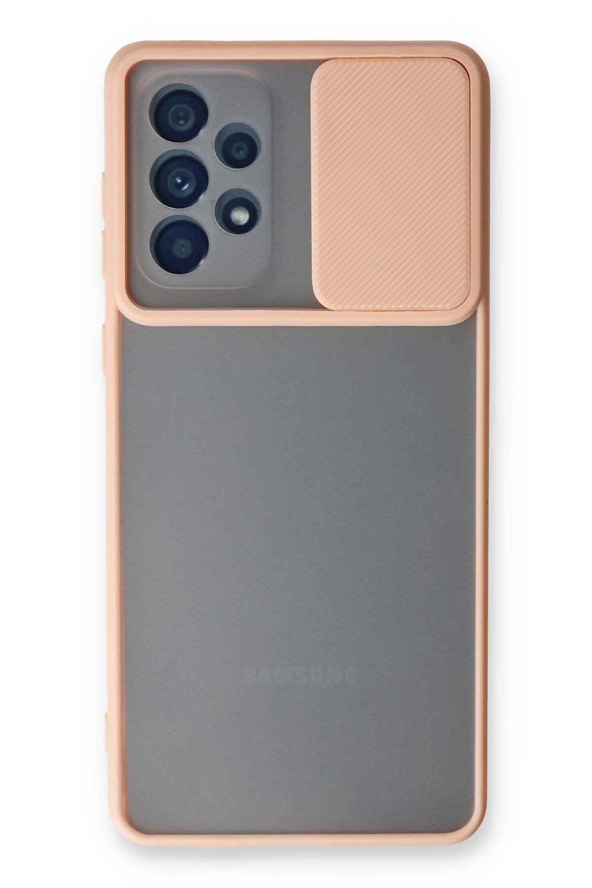 Newface Samsung Galaxy A73 5G Kılıf Pars Lens Yüzüklü Silikon - Gold