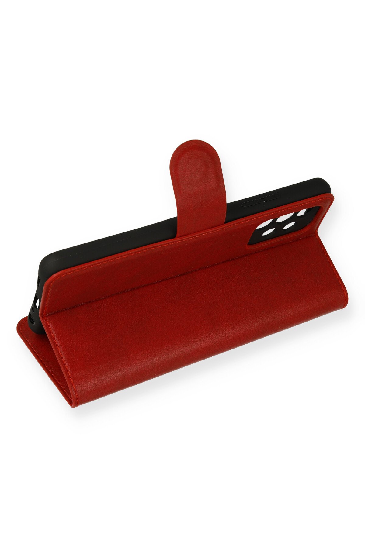 Newface Samsung Galaxy A73 5G Kılıf Loop Deri Silikon - Kırmızı