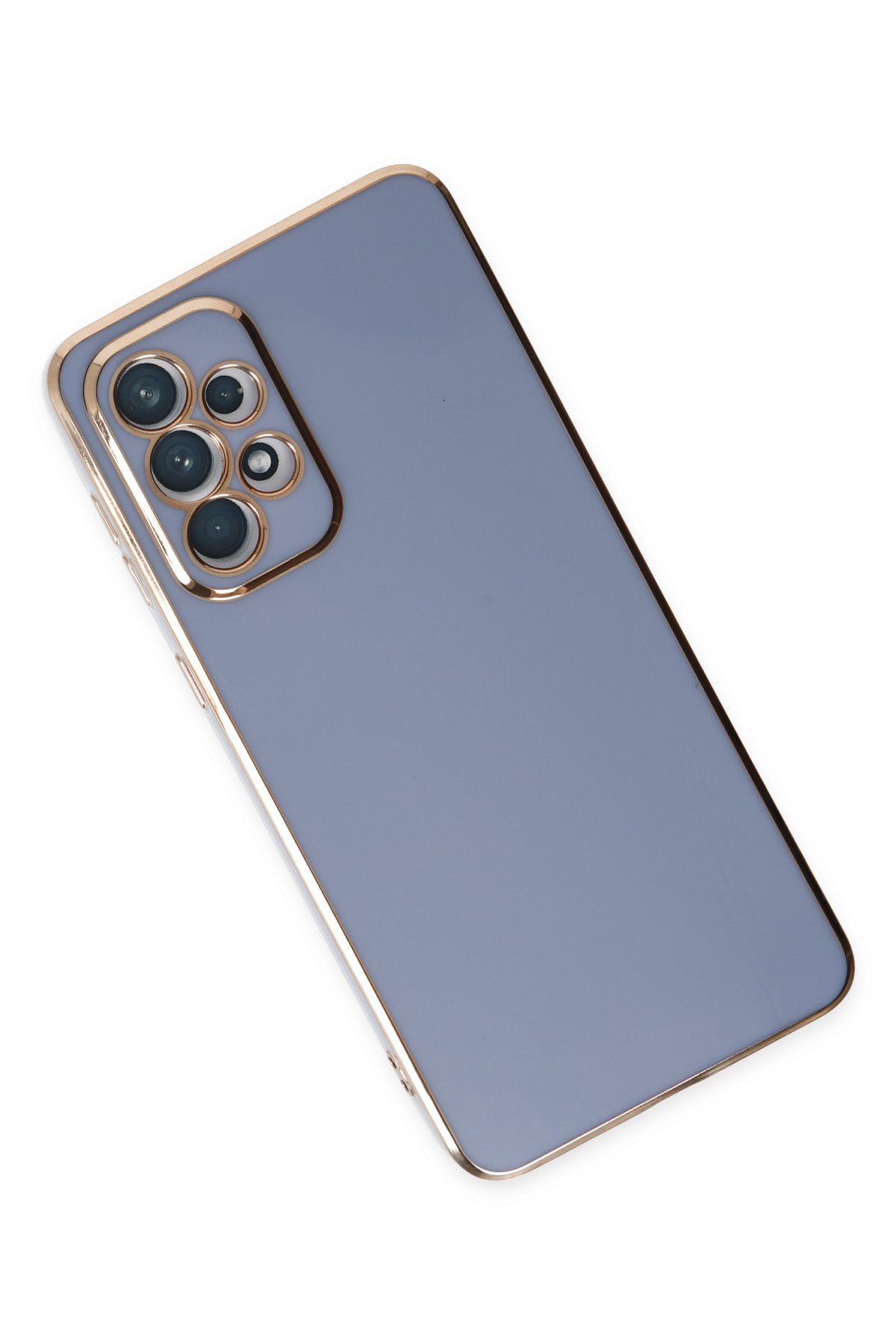 Newface Samsung Galaxy A73 5G Kılıf Razer Lensli Silikon - Açık Mavi