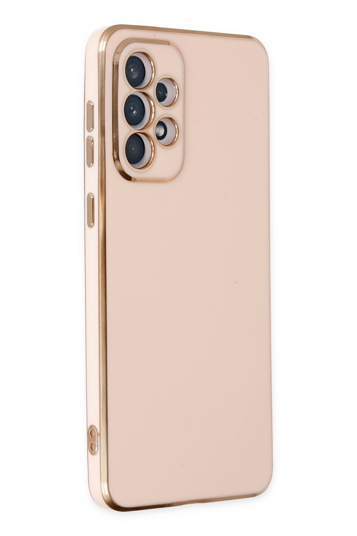 Newface Samsung Galaxy A73 5G Kılıf Razer Lensli Silikon - Gold