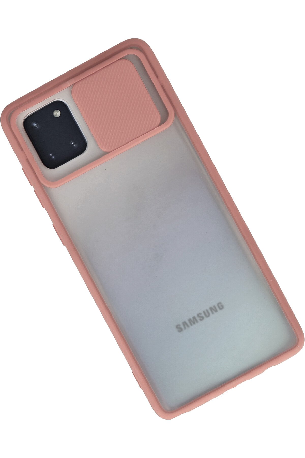 Newface Samsung Galaxy A81 / Note 10 Lite Kılıf Palm Buzlu Kamera Sürgülü Silikon - Lacivert