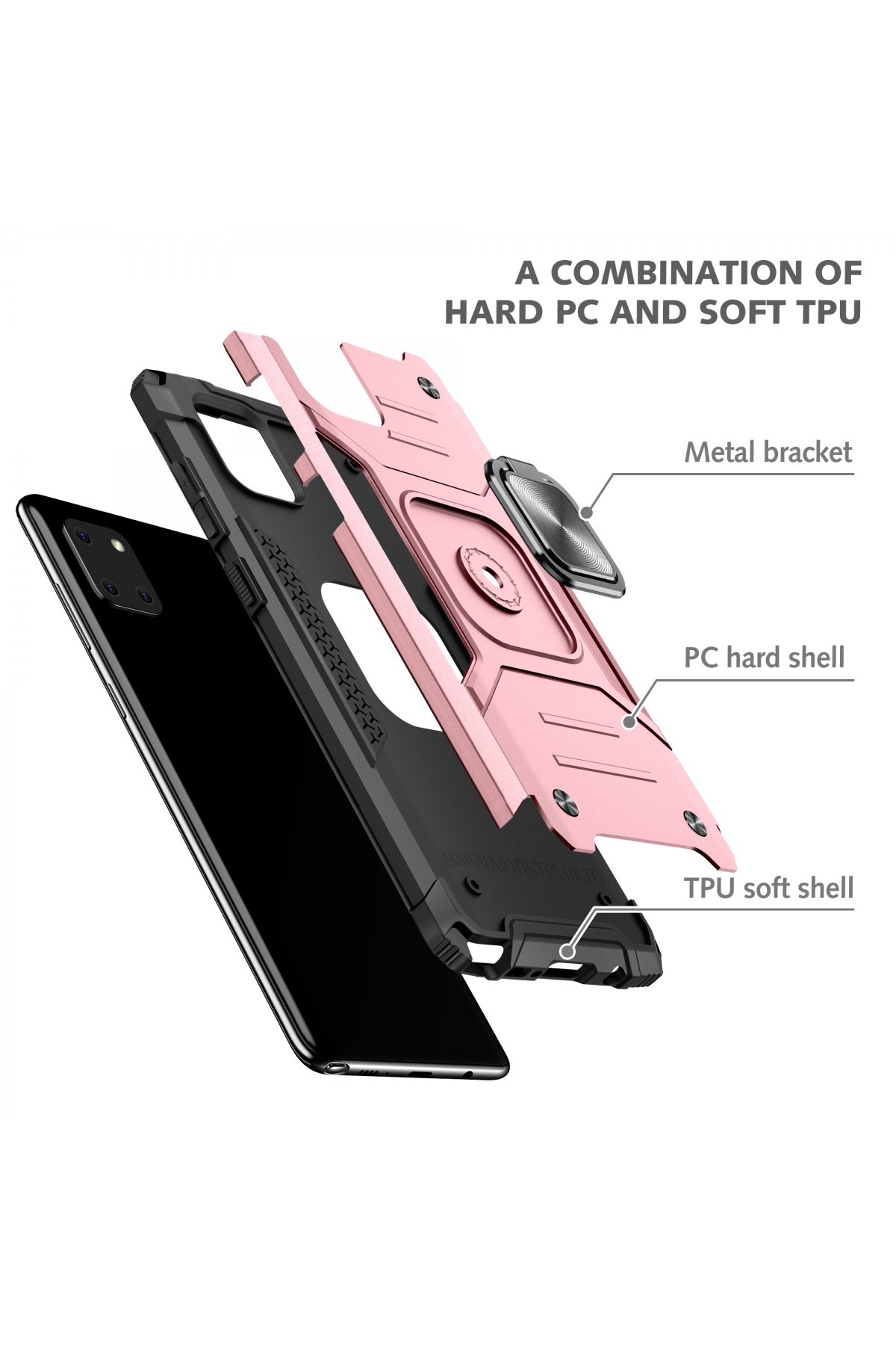 Newface Samsung Galaxy A81 / Note 10 Lite Kılıf Palm Buzlu Kamera Sürgülü Silikon - Lila