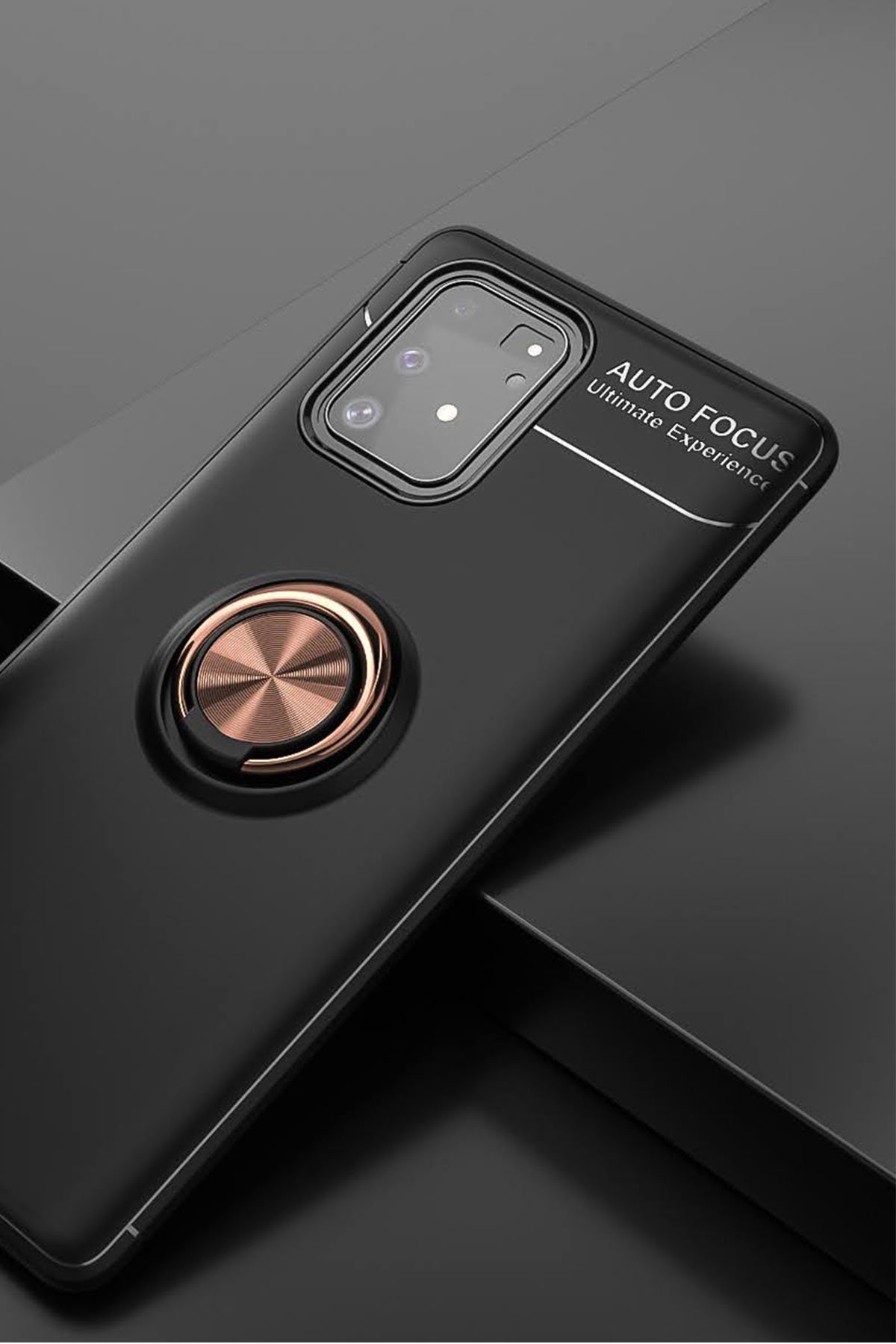 Newface Samsung Galaxy A91 / S10 Lite Kılıf Range Yüzüklü Silikon - Mavi