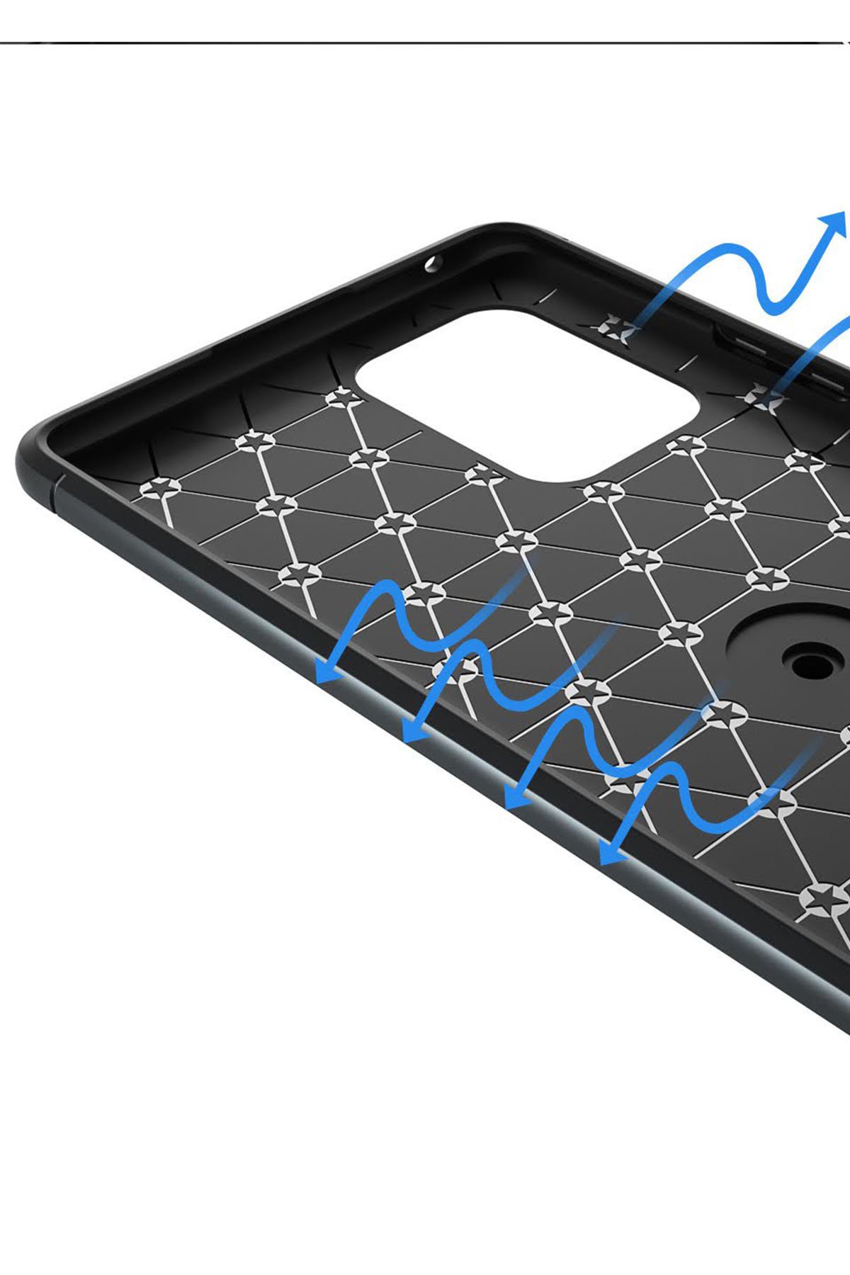 Newface Samsung Galaxy A91 / S10 Lite Kılıf Range Yüzüklü Silikon - Mavi