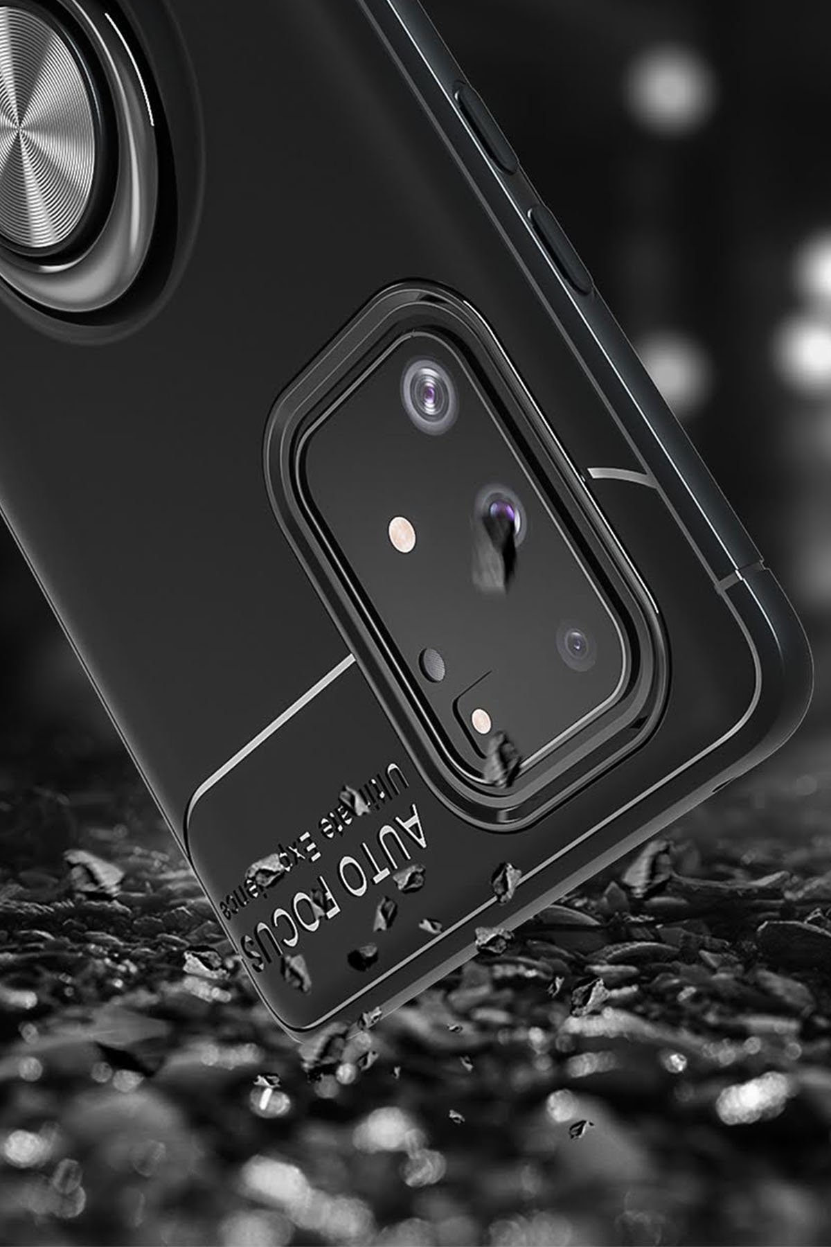 Newface Samsung Galaxy A91 / S10 Lite Kılıf Gros Yüzüklü Silikon - Yeşil