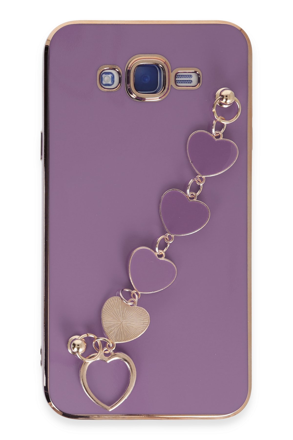 Newface Samsung Galaxy J7 Kılıf Palm Buzlu Kamera Sürgülü Silikon - Lila