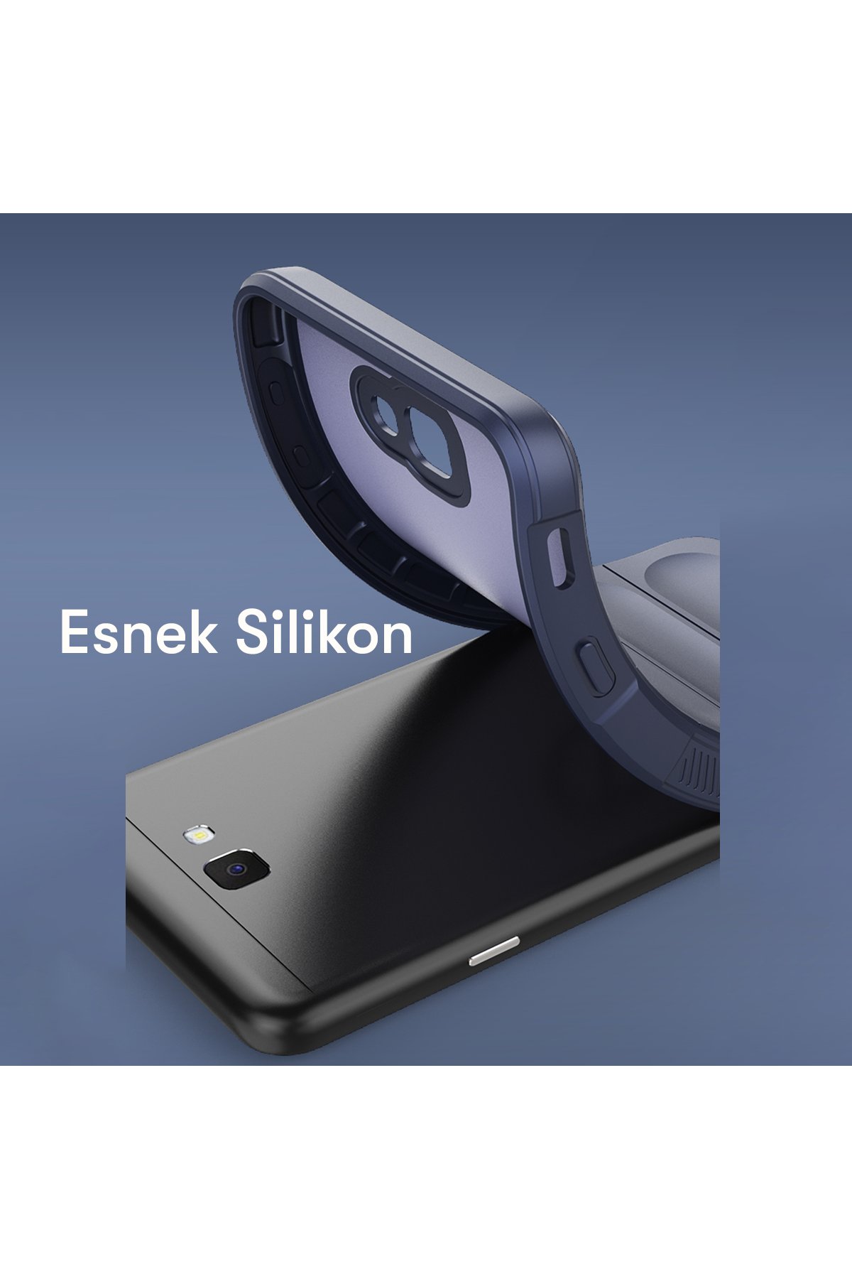 Newface Samsung Galaxy J7 Prime Kılıf Volet Silikon - Siyah