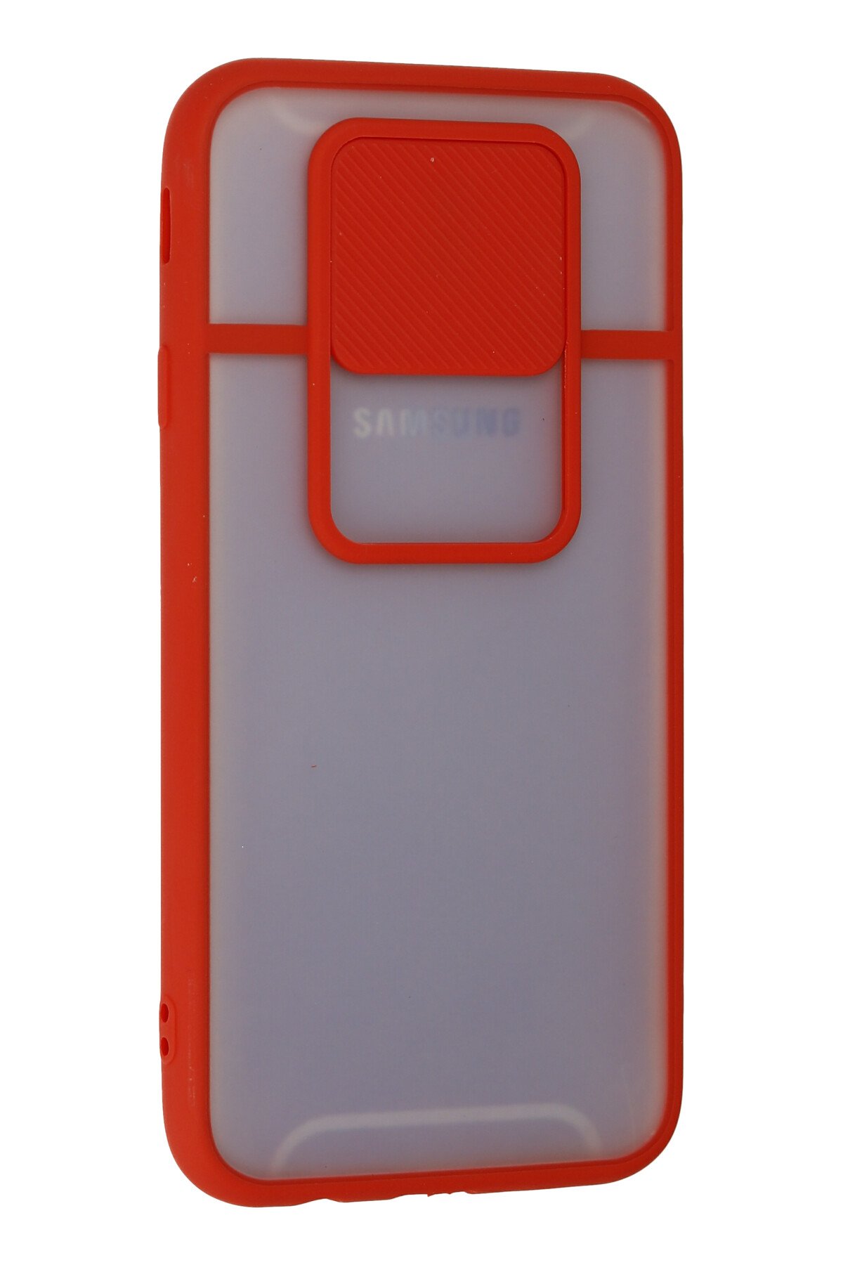 Newface Samsung Galaxy J7 Pro / J730 Kılıf Palm Buzlu Kamera Sürgülü Silikon - Kırmızı