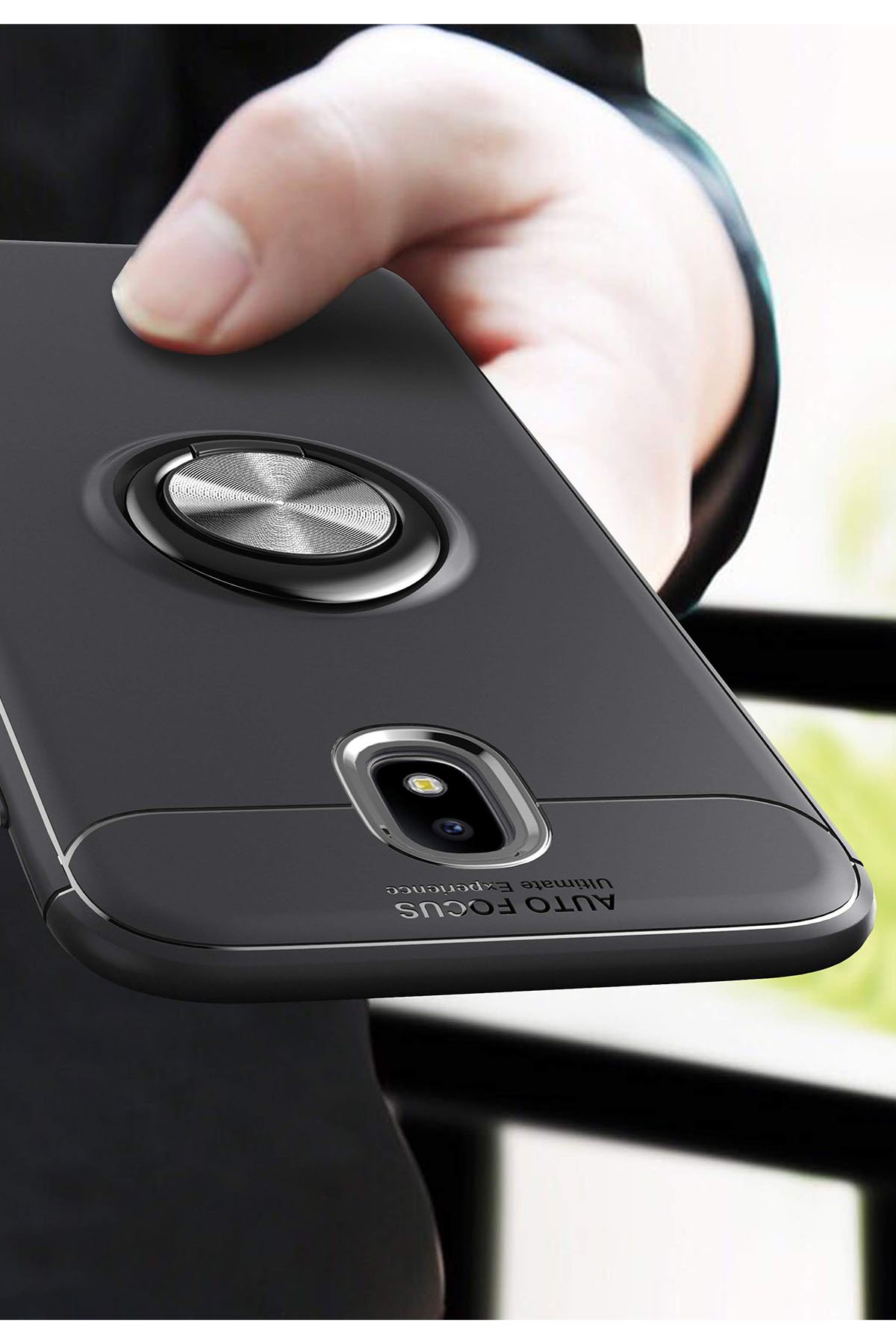 Newface Samsung Galaxy J7 Pro / J730 Kılıf Palm Buzlu Kamera Sürgülü Silikon - Sarı
