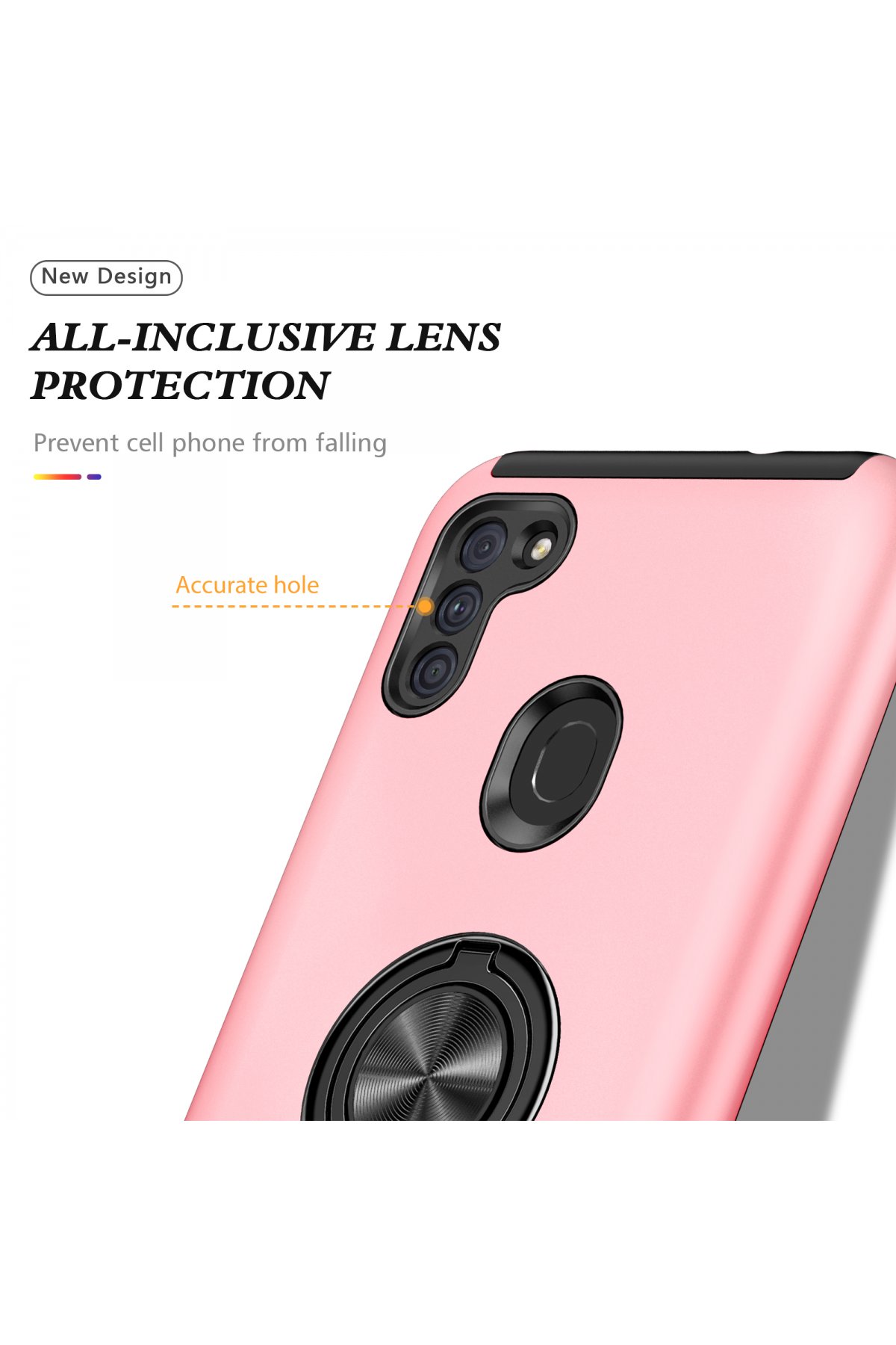 Newface Samsung Galaxy M11 Kılıf Zegna Yüzüklü Silikon Kapak - Mavi