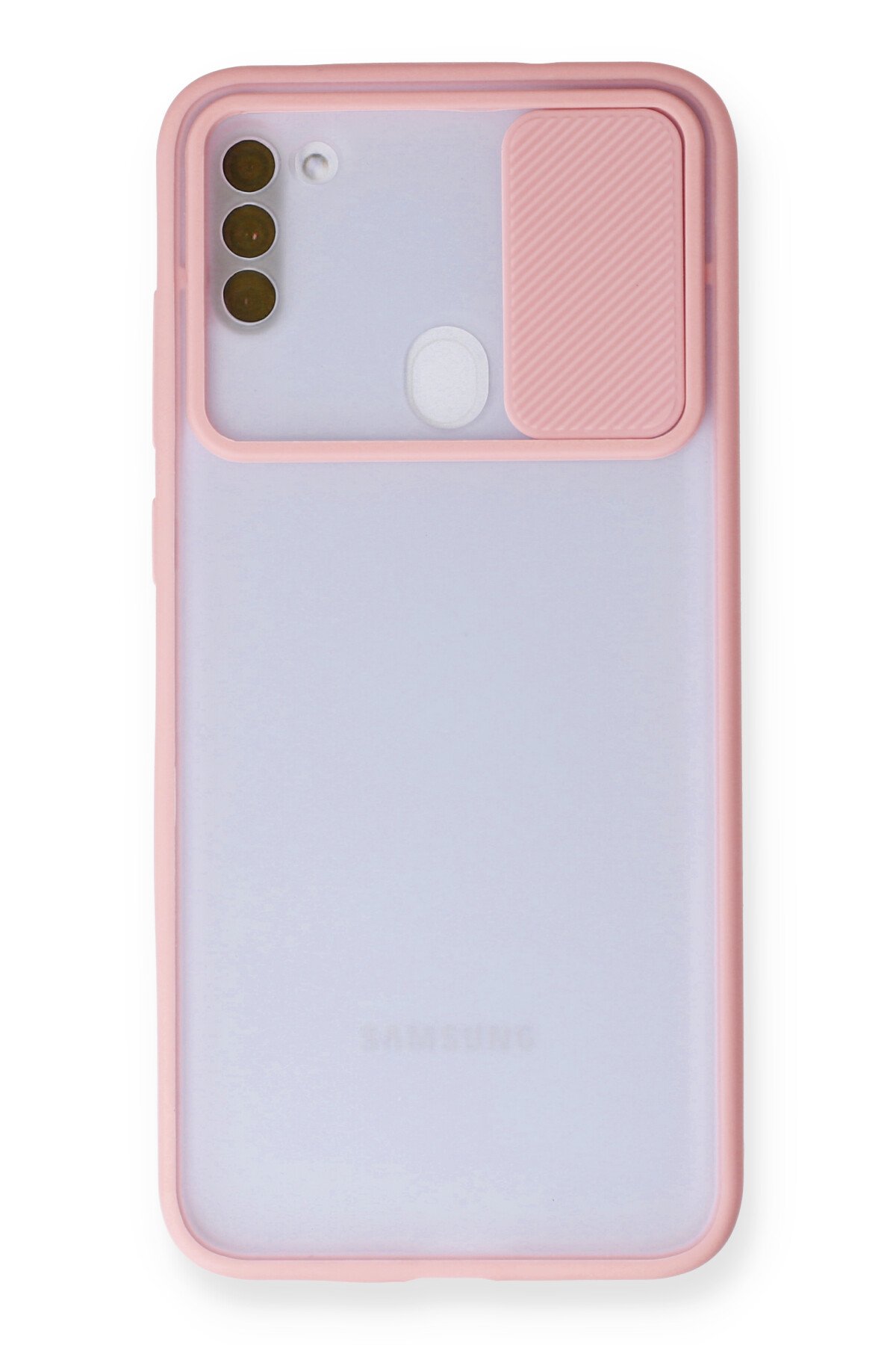 Newface Samsung Galaxy M11 Kılıf Elit Yüzüklü Kapak - Siyah