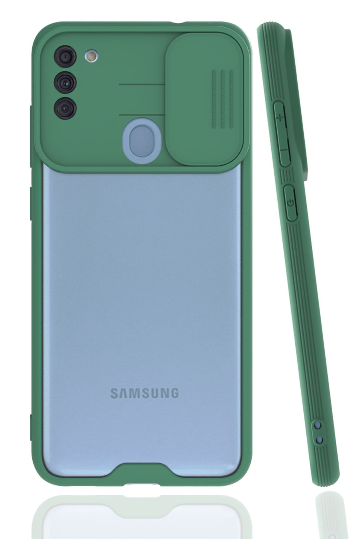 Newface Samsung Galaxy A11 Kılıf Montreal Yüzüklü Silikon Kapak - Siyah