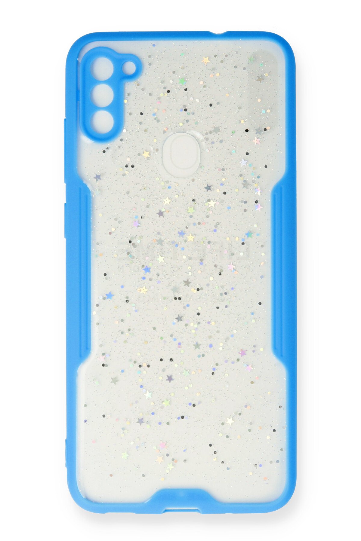 Newface Samsung Galaxy M11 Kılıf Platin Simli Silikon - Sarı