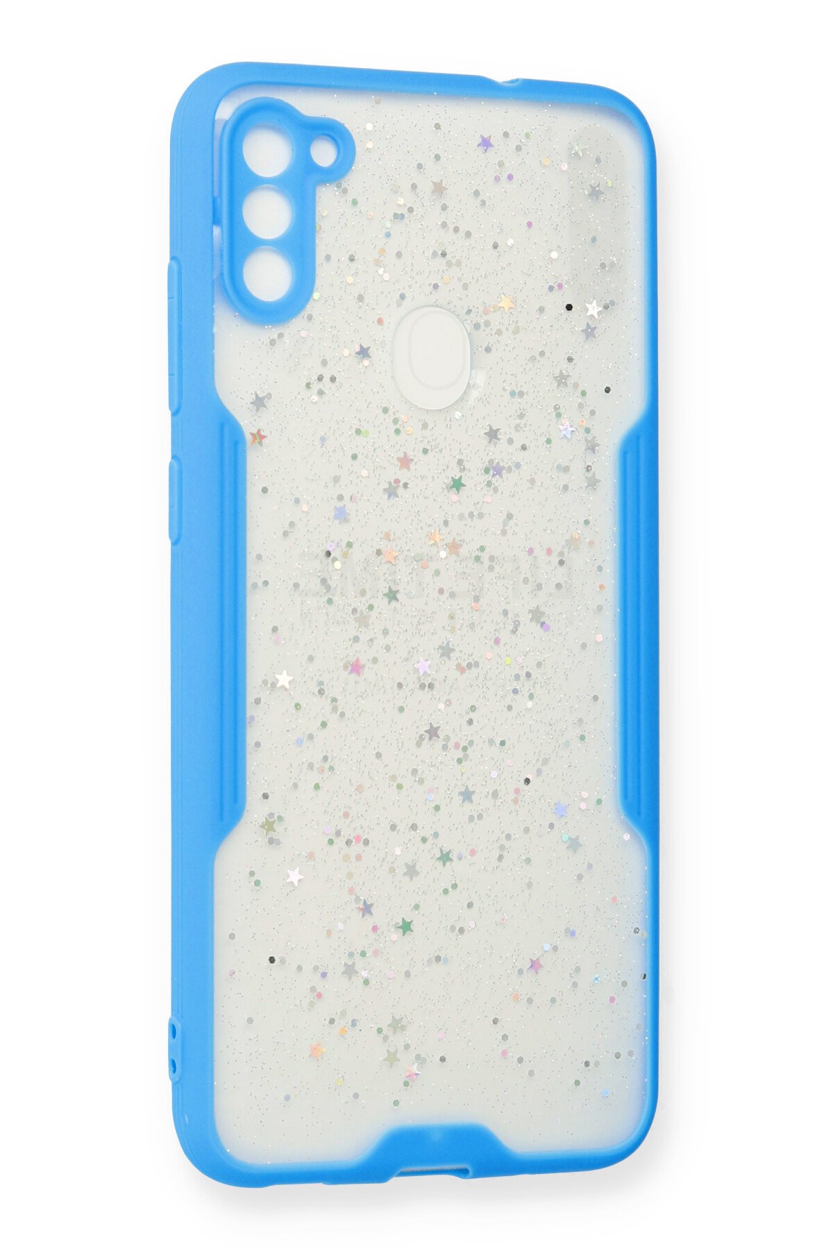 Newface Samsung Galaxy M11 Kılıf Platin Simli Silikon - Sarı