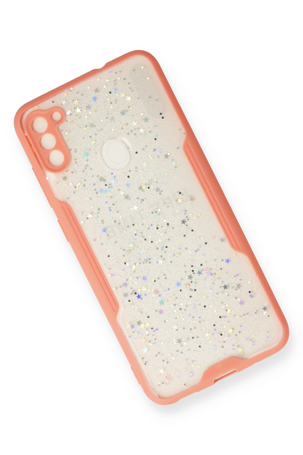 Newface Samsung Galaxy M11 Kılıf Platin Simli Silikon - Pembe