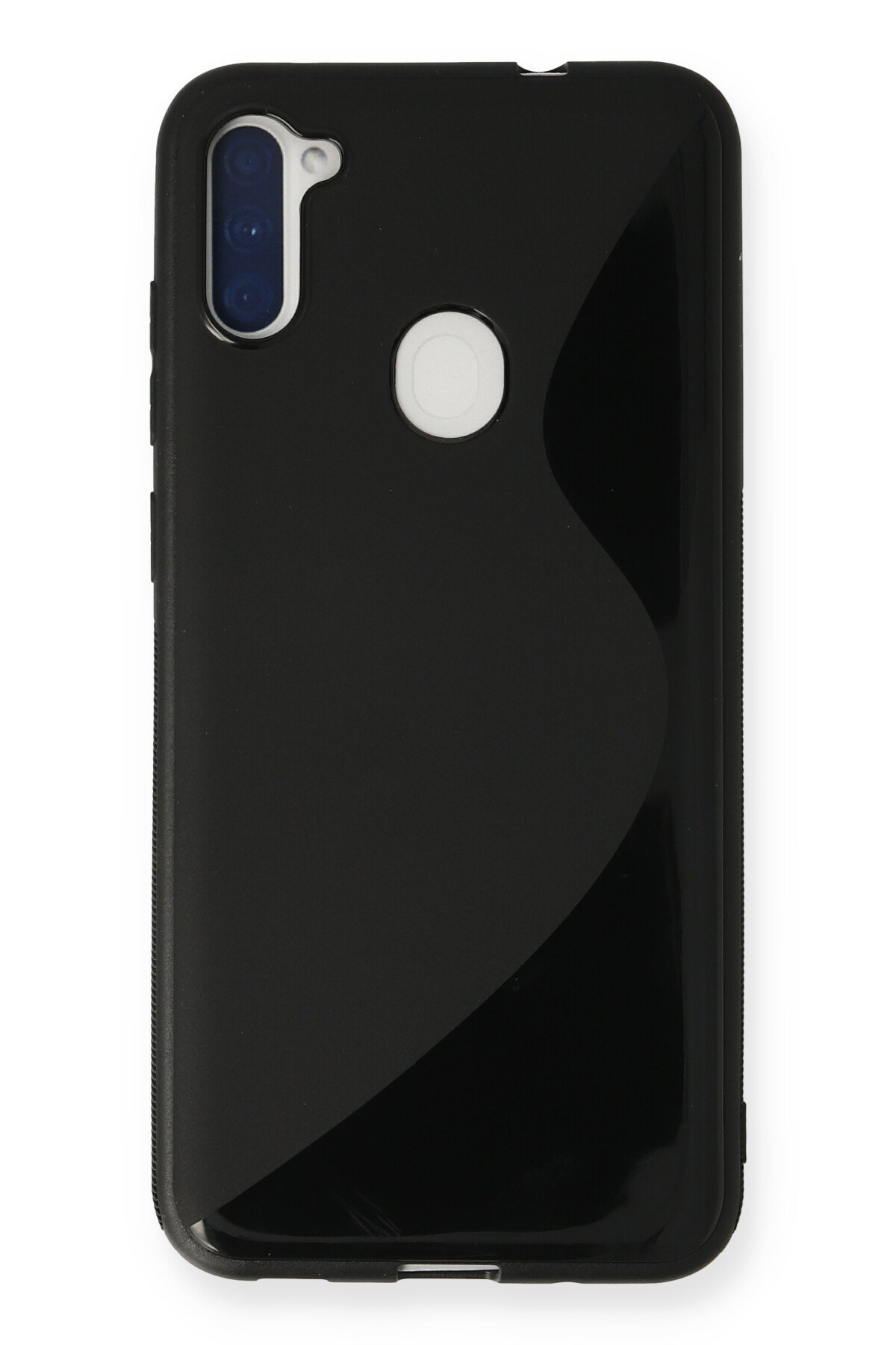 Newface Samsung Galaxy M11 Kılıf Lüx Çift Renkli Silikon - Siyah