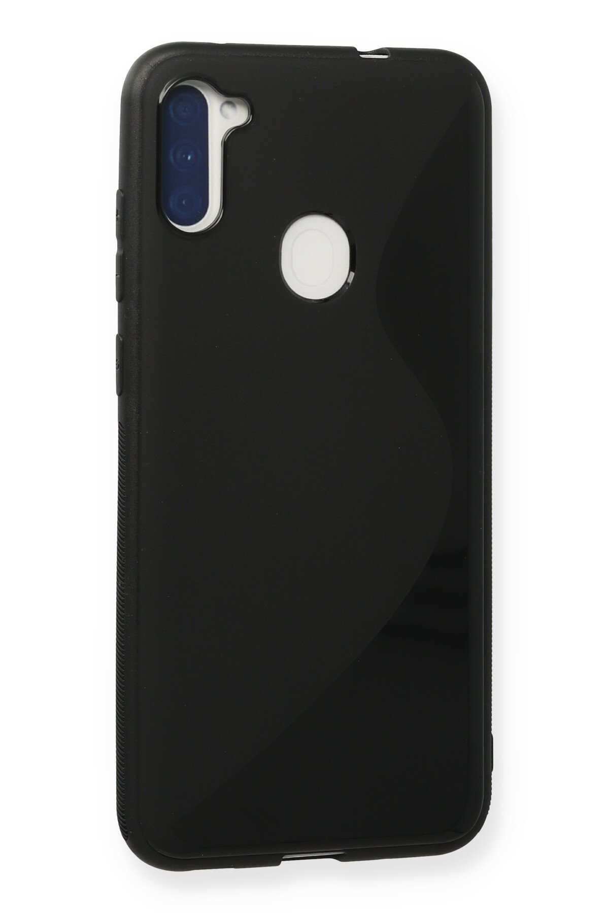 Newface Samsung Galaxy M11 Kılıf Lüx Çift Renkli Silikon - Siyah