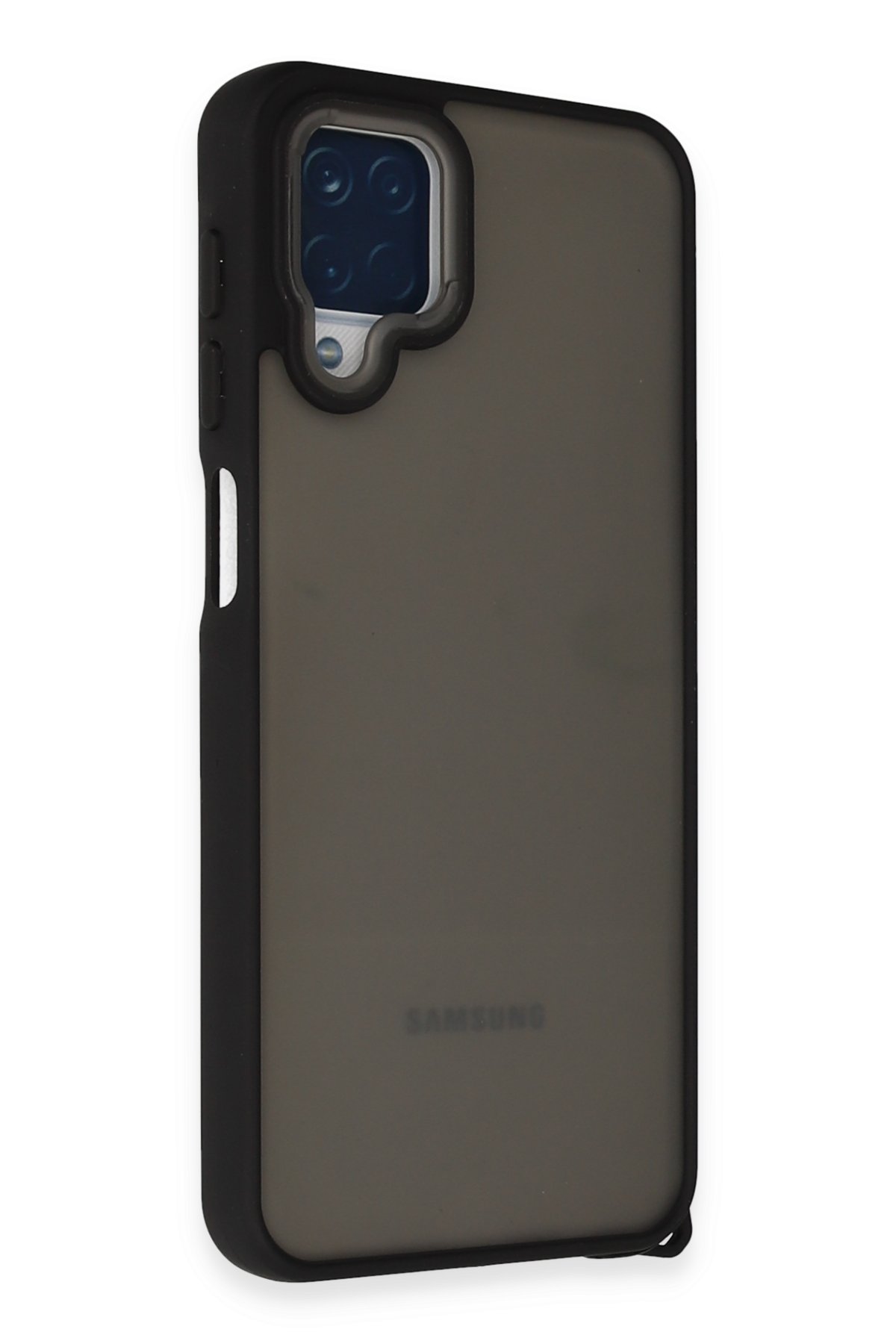 Newface Samsung Galaxy M12 Kılıf Glass Kapak - Siyah