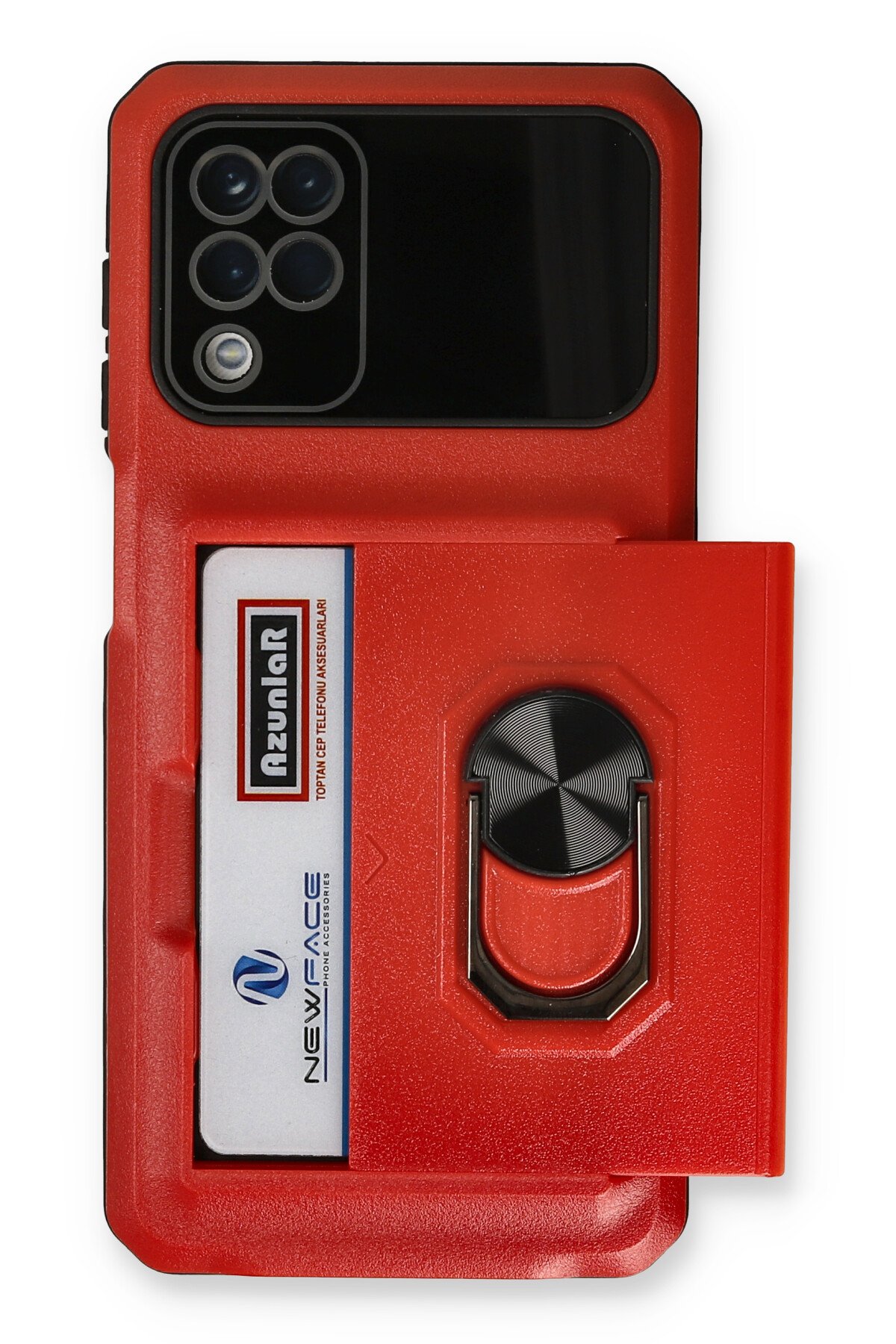 Newface Samsung Galaxy M12 Kılıf Lansman Glass Kapak - Siyah