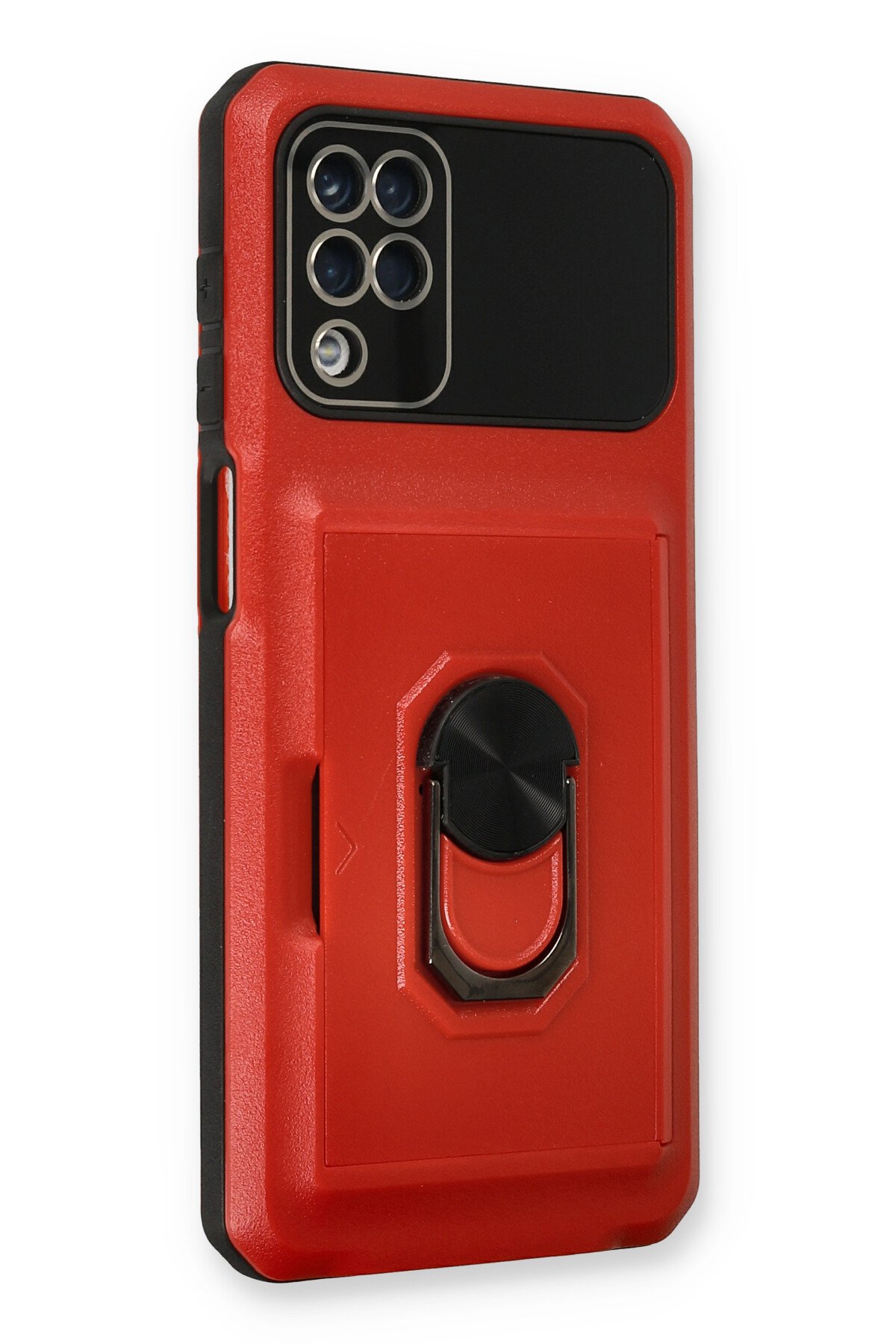 Newface Samsung Galaxy M12 Kılıf Lansman Glass Kapak - Siyah