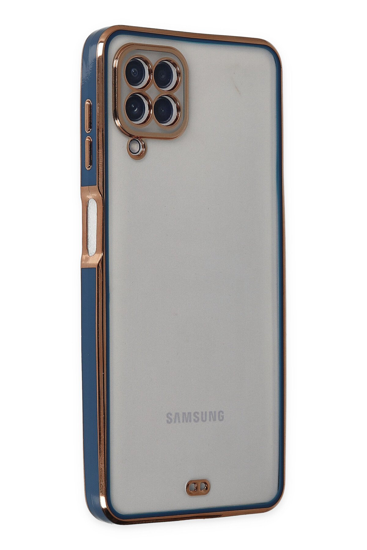 Newface Samsung Galaxy M12 Kılıf Glass Kapak - Siyah