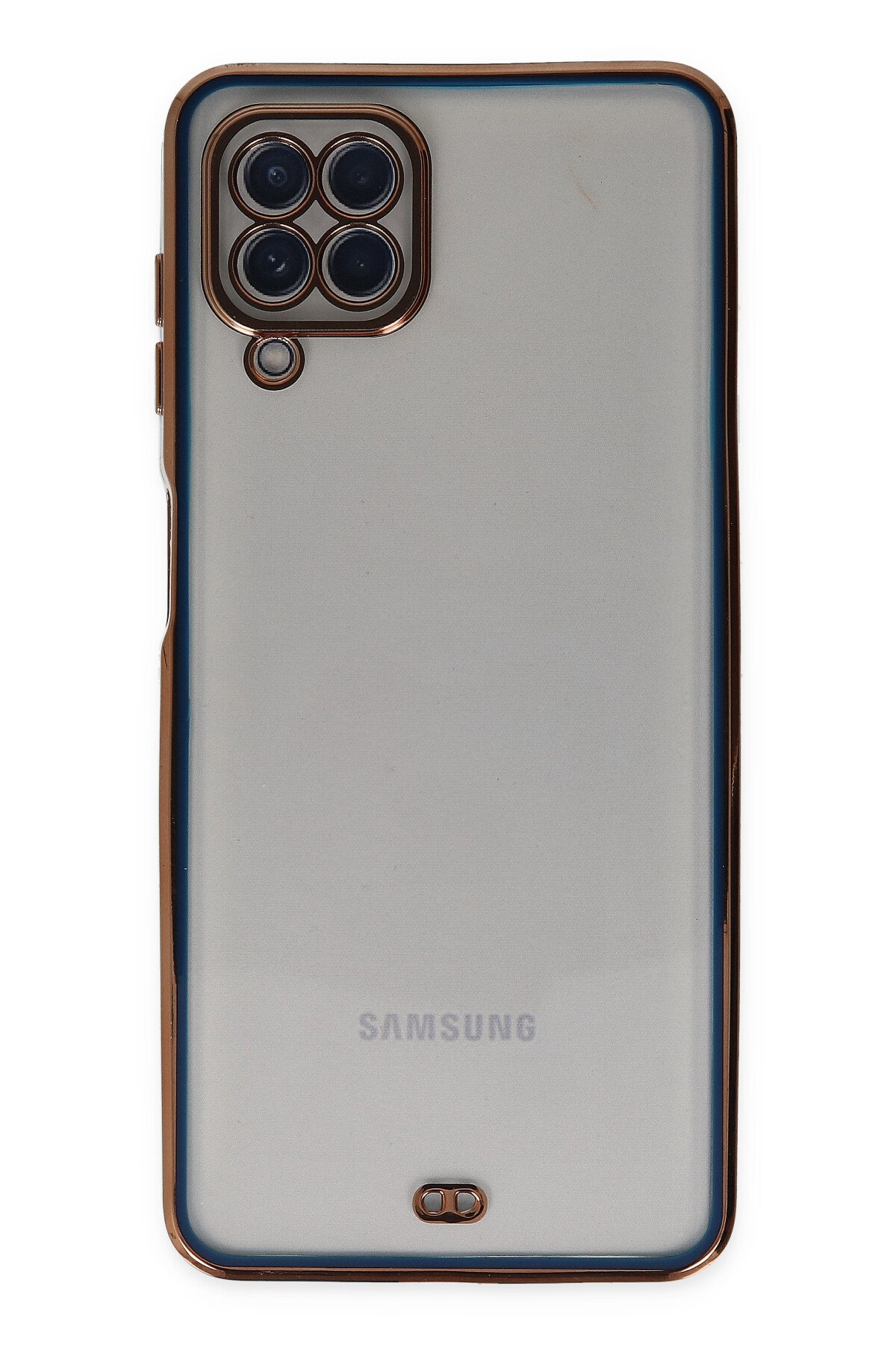 Newface Samsung Galaxy M12 Kılıf Glass Kapak - Siyah