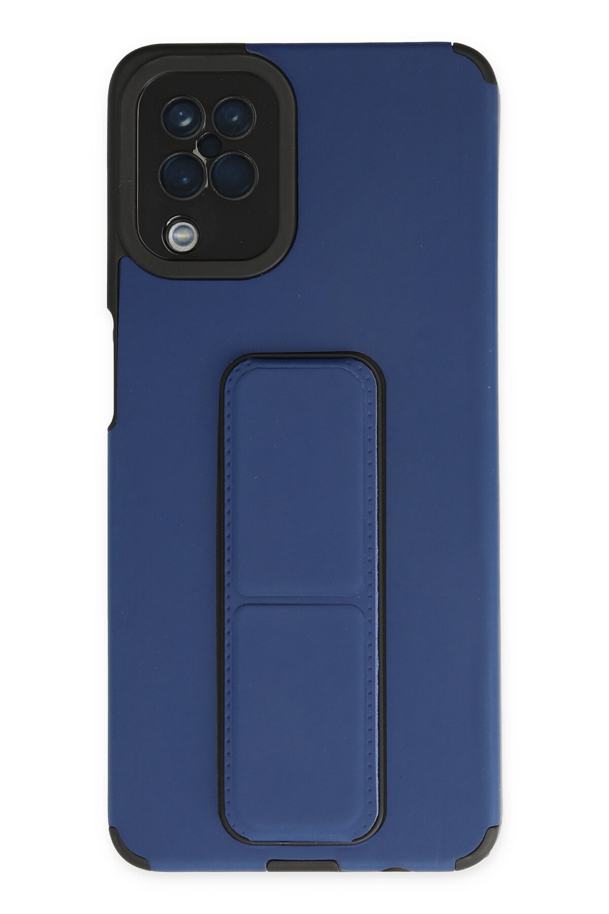 Newface Samsung Galaxy M12 Kılıf Range Yüzüklü Silikon - Mavi