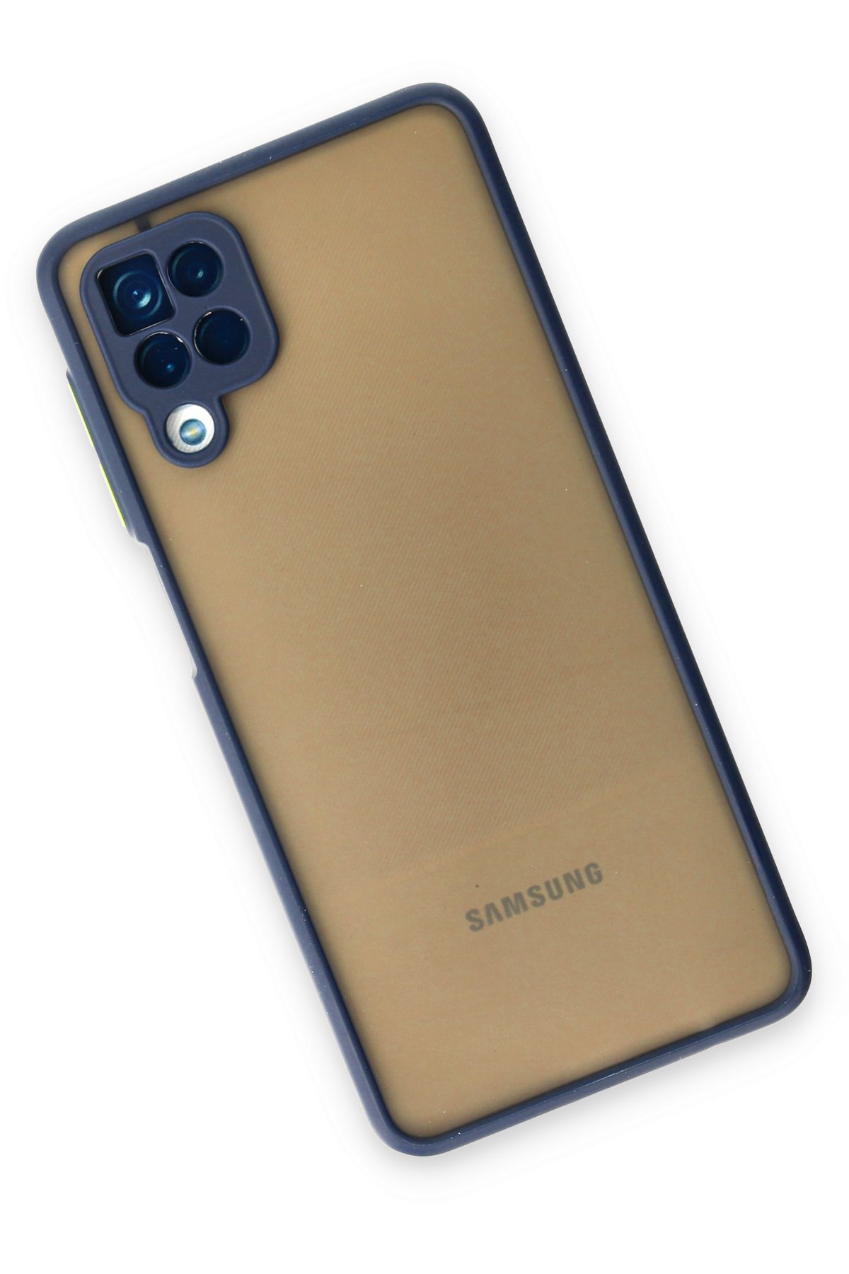 Newface Samsung Galaxy M12 Kılıf Lansman Glass Kapak - Siyah