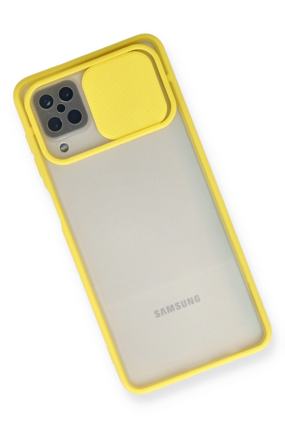 Newface Samsung Galaxy M12 Kılıf Pars Lens Yüzüklü Silikon - Gümüş