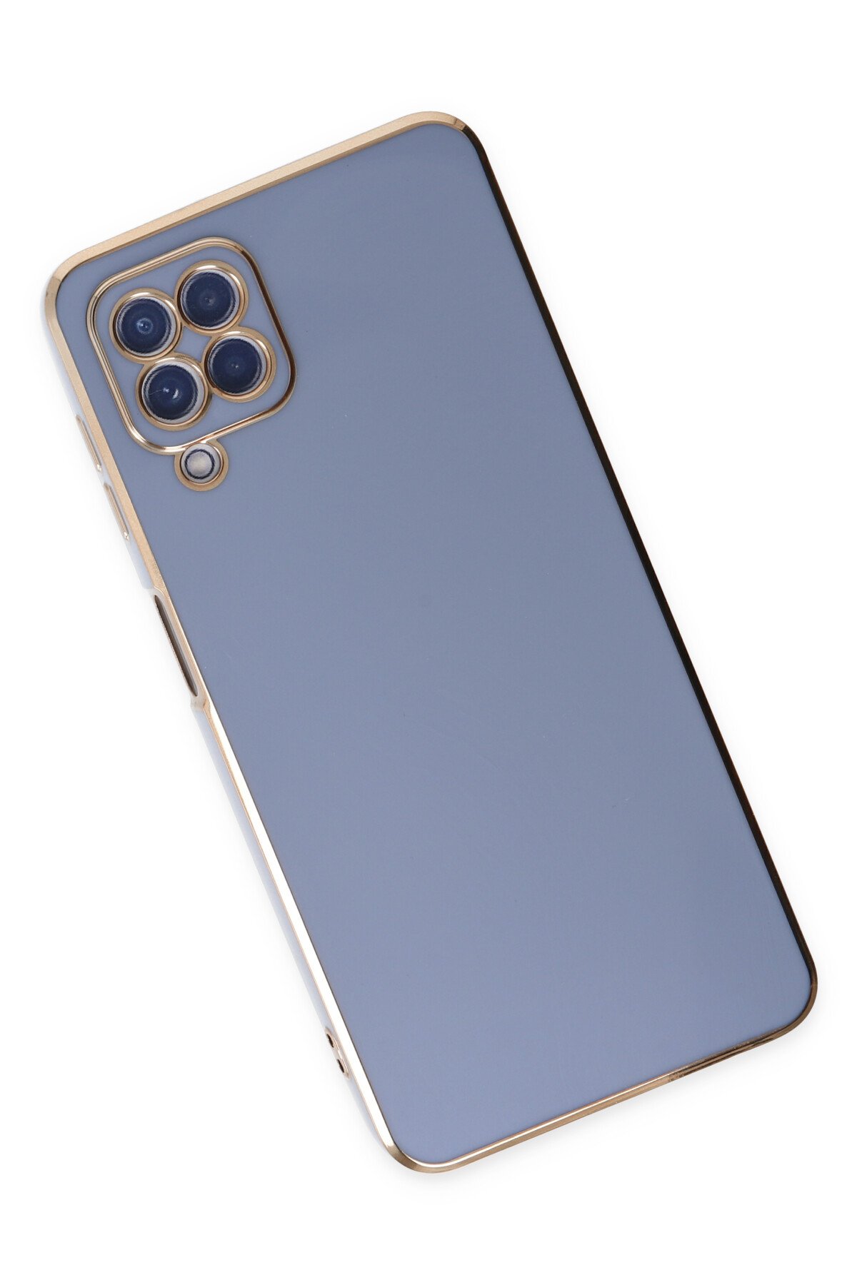 Newface Samsung Galaxy M12 Kılıf Nano içi Kadife Silikon - Mavi