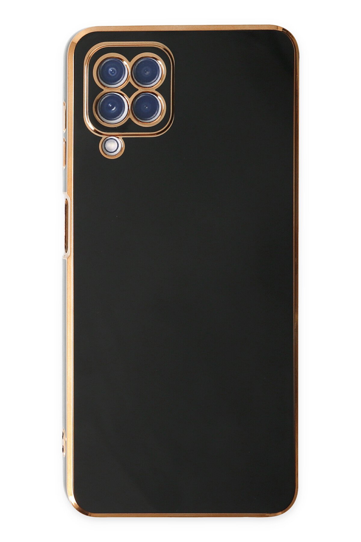 Newface Samsung Galaxy M12 Kılıf Sofya Yüzüklü Silikon Kapak - Gold