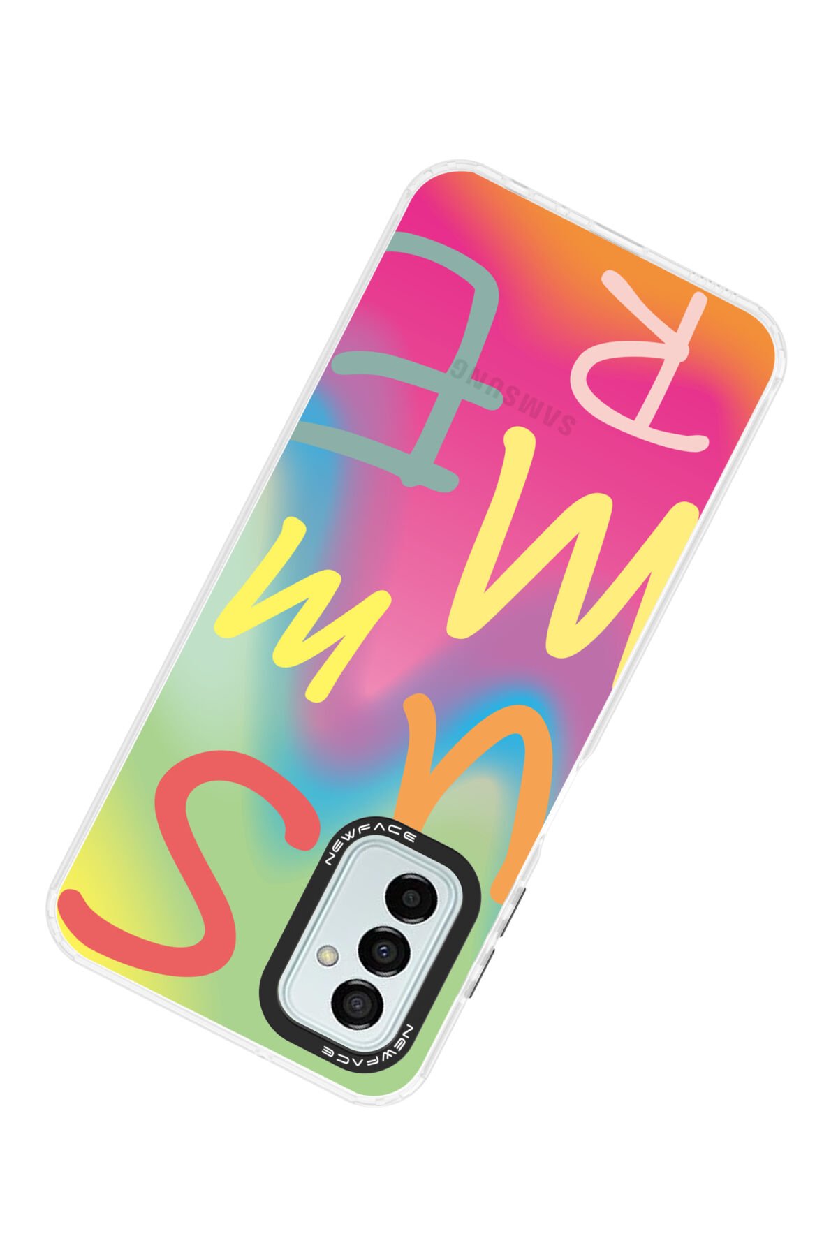 Newface Samsung Galaxy M13 Kılıf Glass Kapak - Pembe