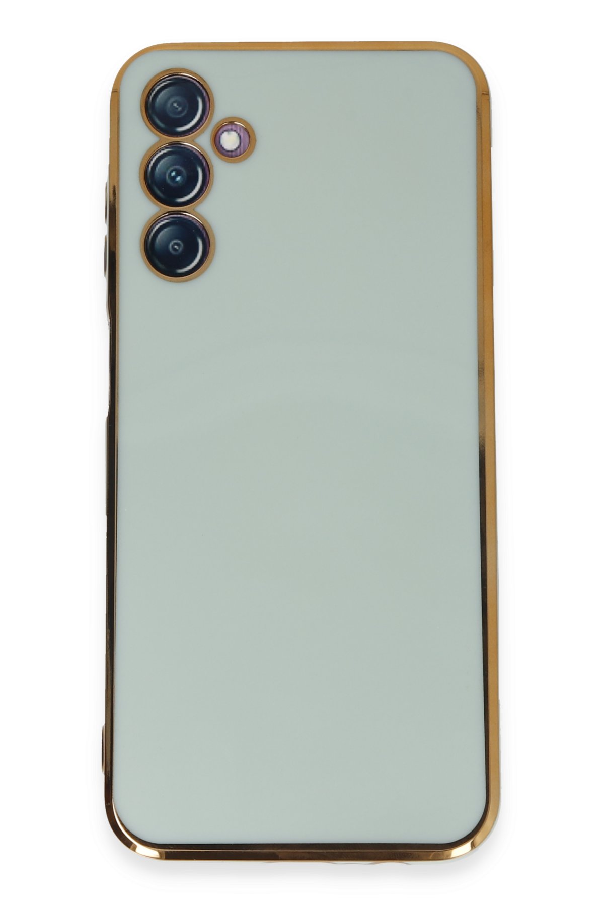Newface Samsung Galaxy M14 5G Kılıf Pars Lens Yüzüklü Silikon - Gold