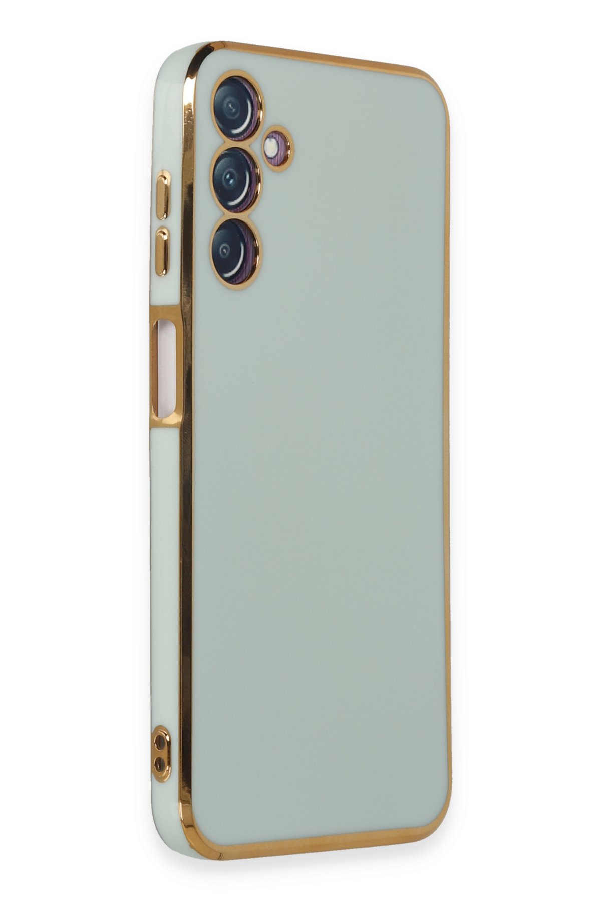 Newface Samsung Galaxy M14 5G Kılıf Pars Lens Yüzüklü Silikon - Gold