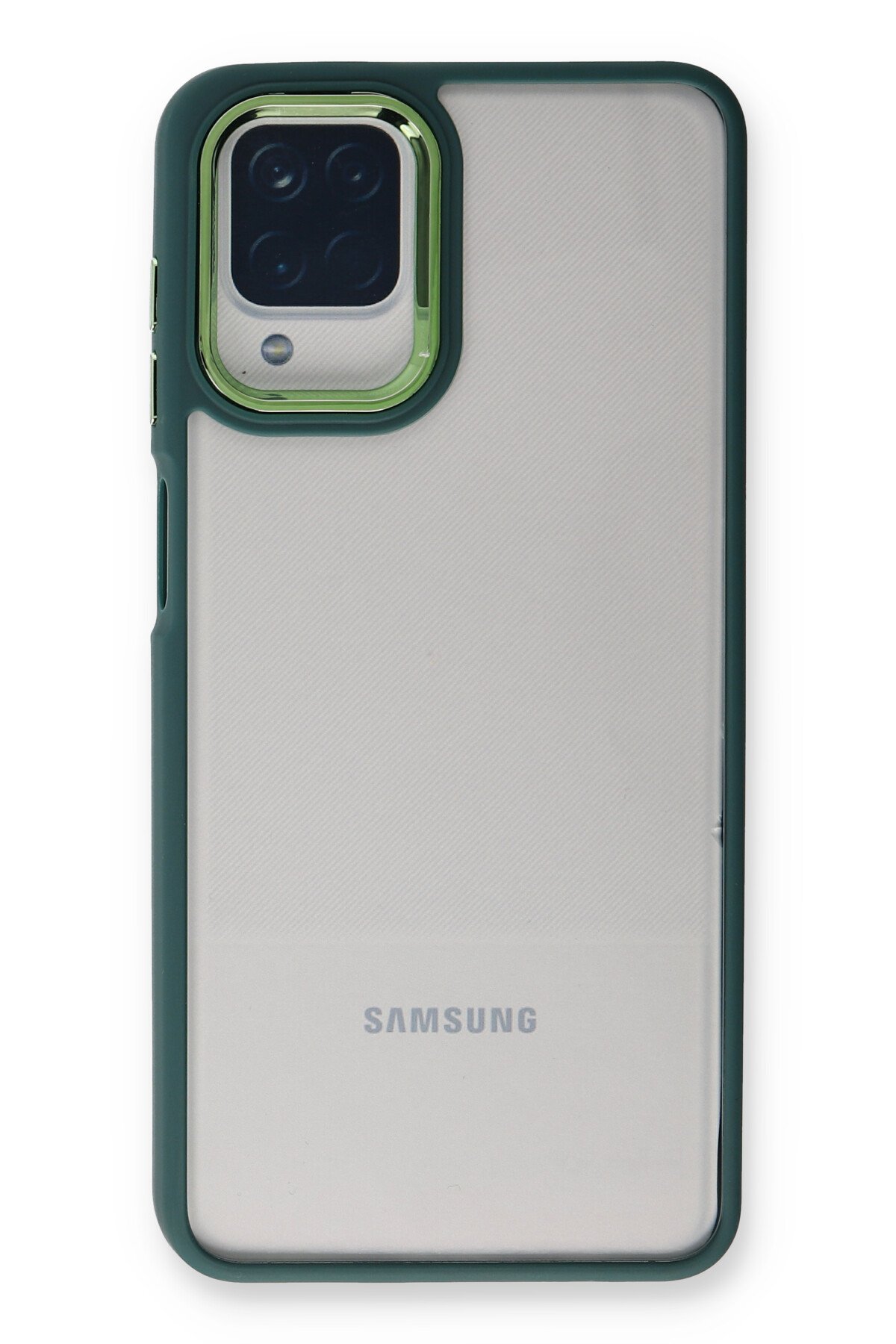 Newface Samsung Galaxy M22 Kılıf Palm Buzlu Kamera Sürgülü Silikon - Kırmızı