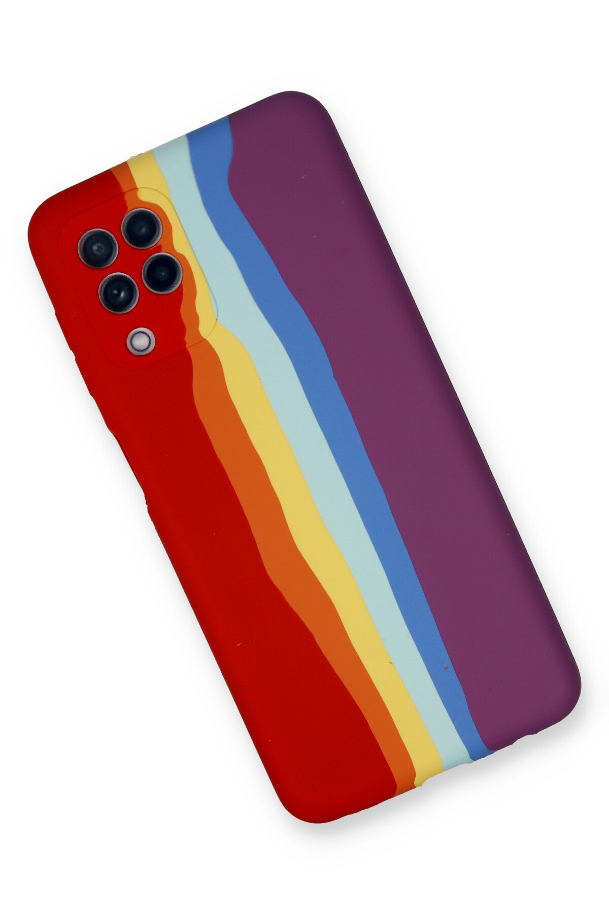 Newface Samsung Galaxy M22 Kılıf Platin Silikon - Kırmızı