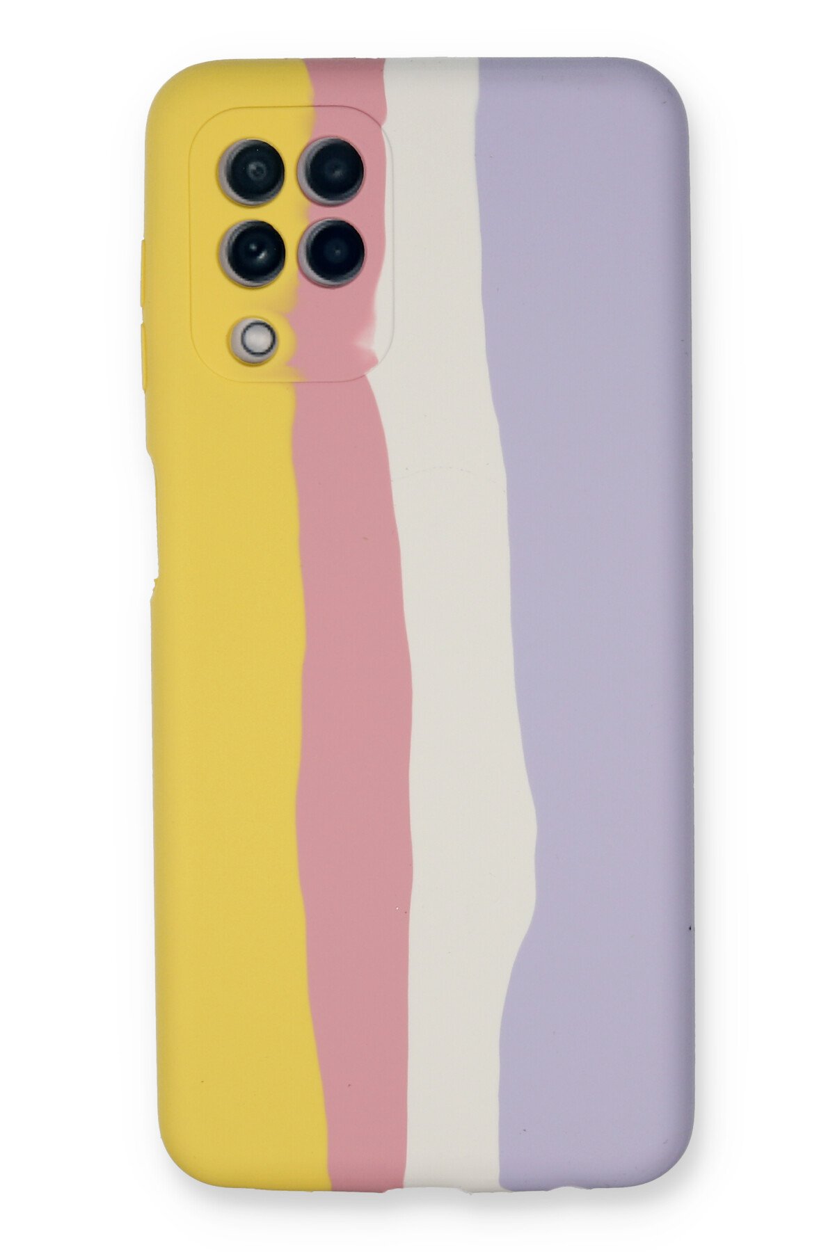 Newface Samsung Galaxy M22 Kılıf Sofya Yüzüklü Silikon Kapak - Gümüş