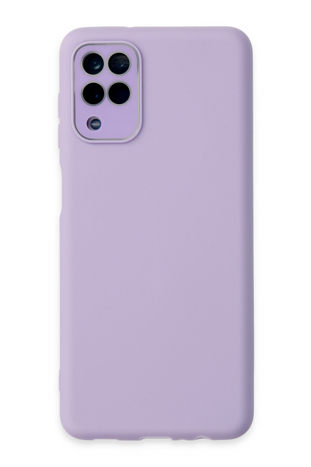 Newface Samsung Galaxy M22 Kılıf Ebruli Lansman Silikon - Sarı-Lila