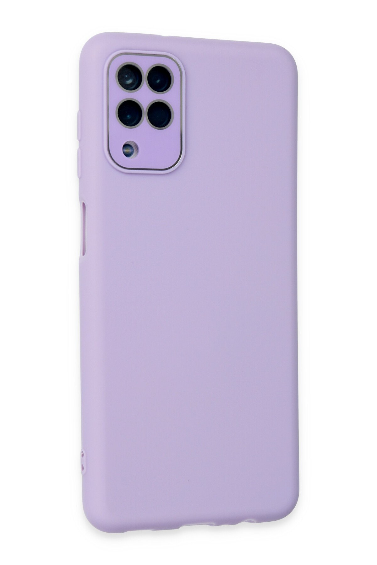 Newface Samsung Galaxy M22 Kılıf Ebruli Lansman Silikon - Sarı-Lila