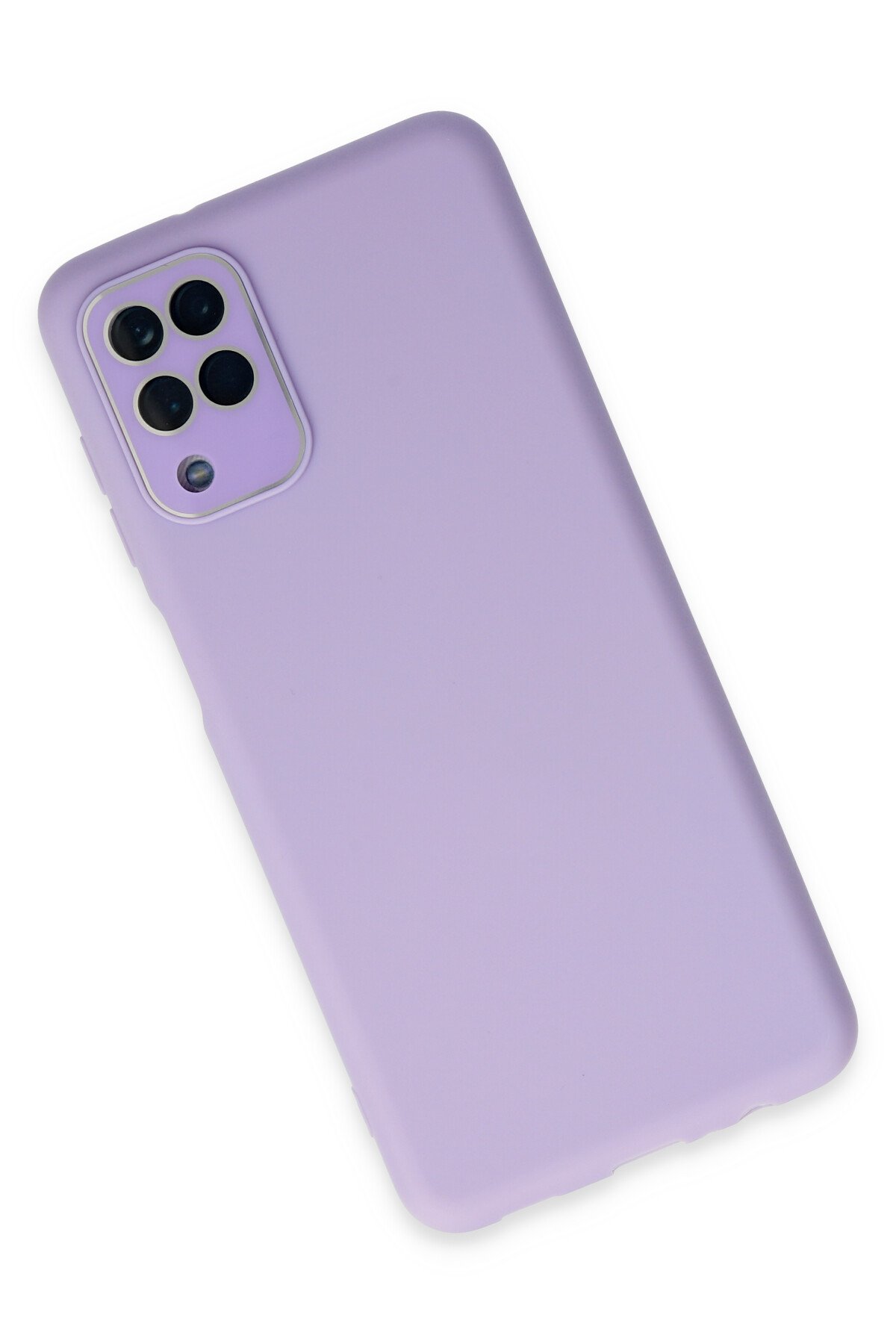 Newface Samsung Galaxy M22 Kılıf Ebruli Lansman Silikon - Sarı-Lila