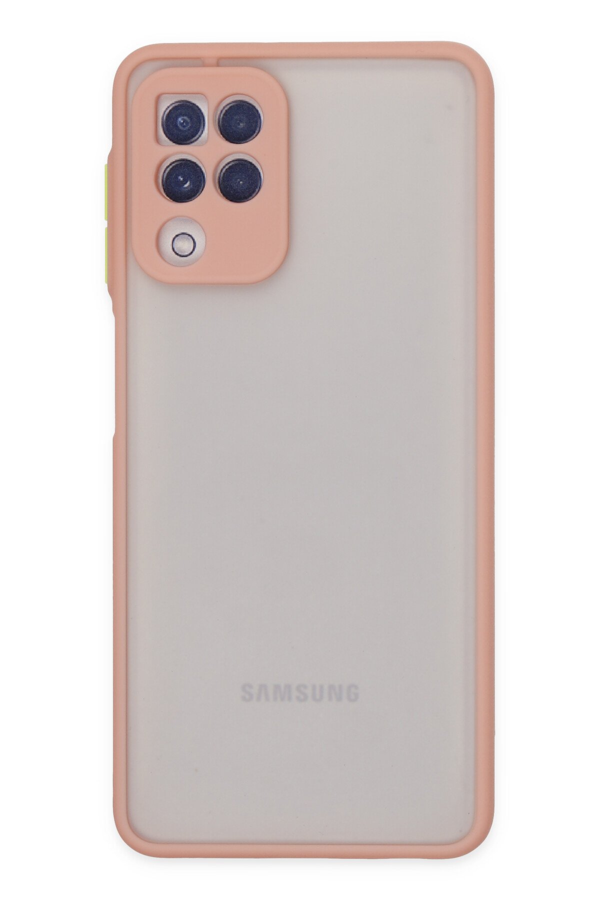 Newface Samsung Galaxy M22 Kılıf Lansman Glass Kapak - Sky Blue