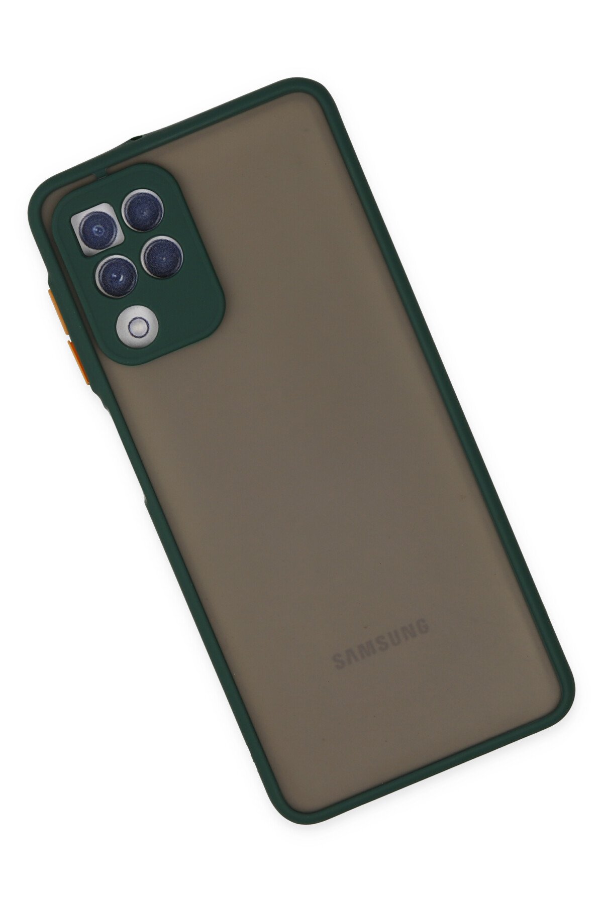 Newface Samsung Galaxy M22 Kılıf Palm Buzlu Kamera Sürgülü Silikon - Siyah