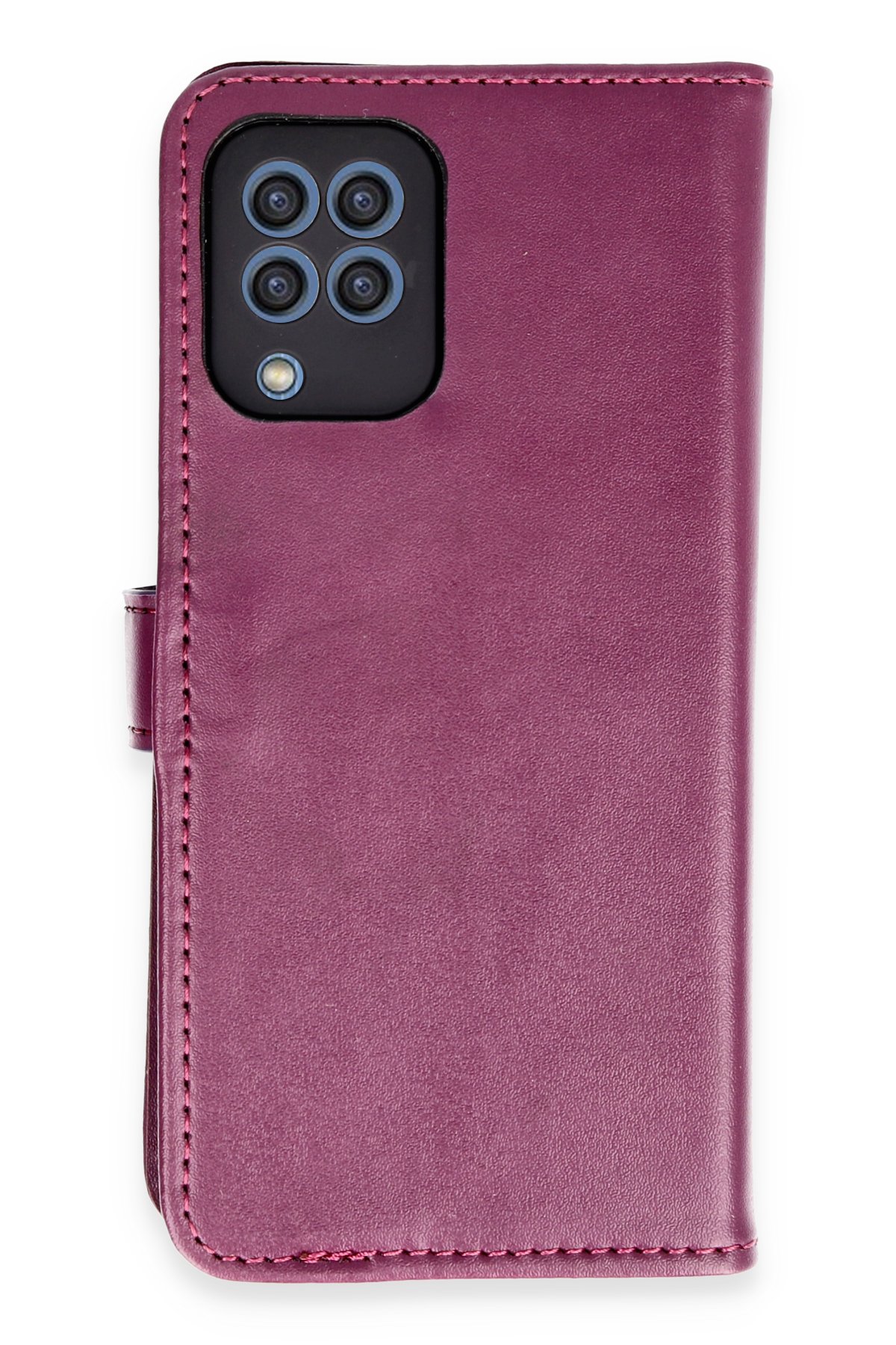 Newface Samsung Galaxy M22 Kılıf Lansman Glass Kapak - Lila