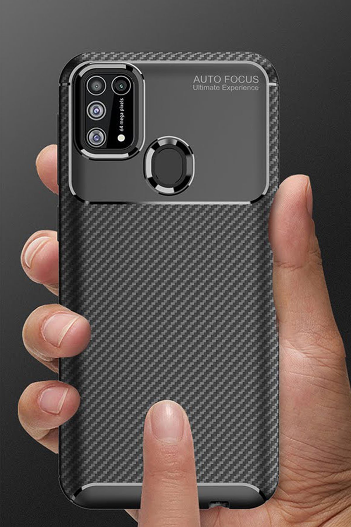 Newface Samsung Galaxy M31 Kılıf Montreal Yüzüklü Silikon Kapak - Sarı